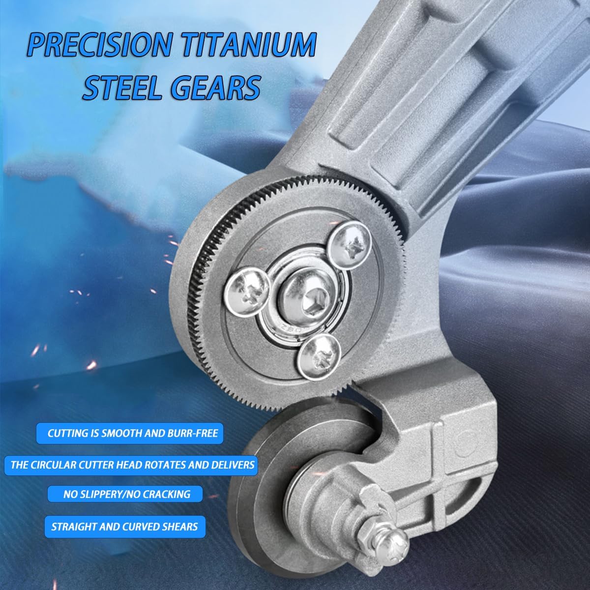 Electric Metal Shears, Cordless Metal Sheet Cutter with LED Lighting, Adjustable Speed, for Iron, Copper, Aluminum and Steel Sheets