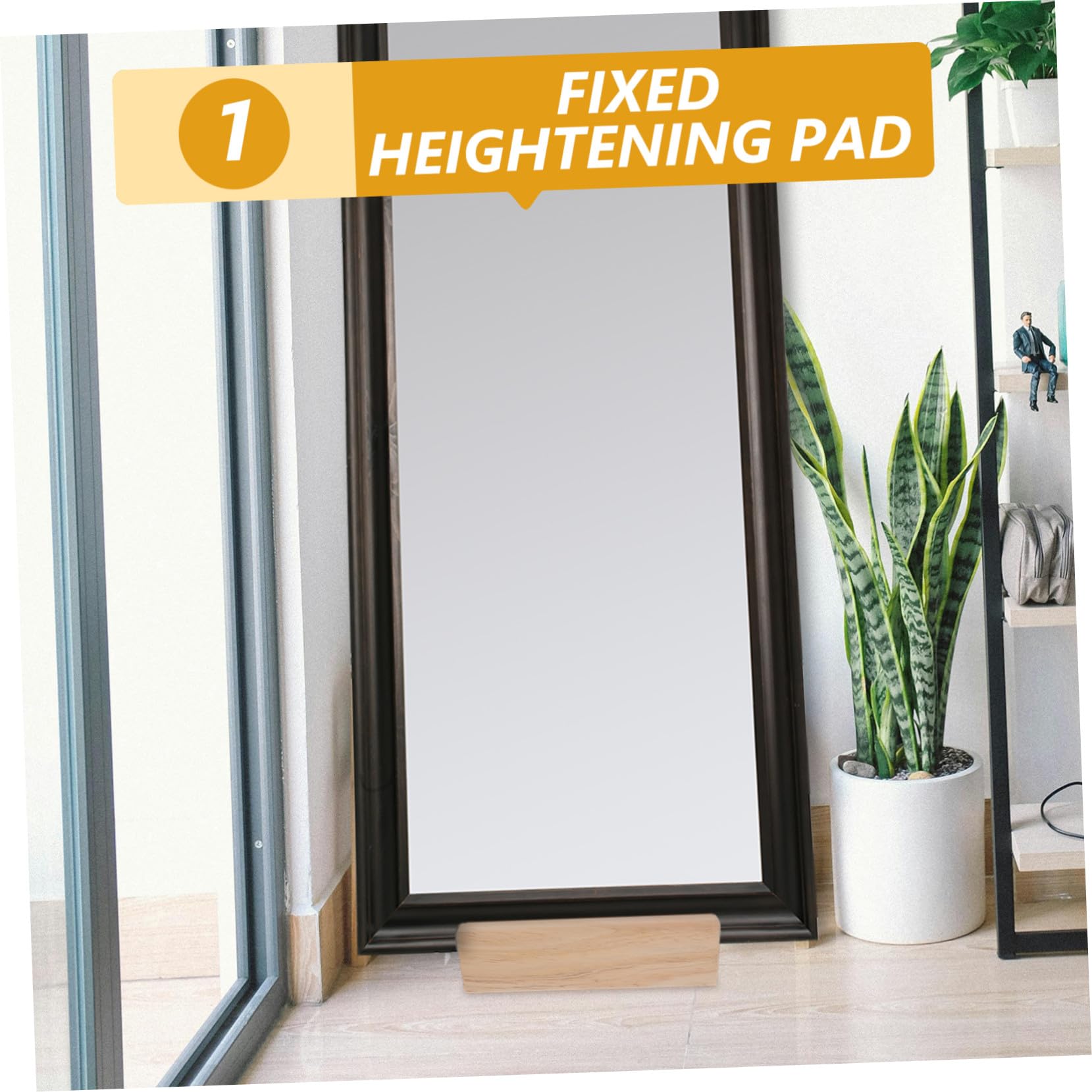 Base de Espejo de Piso y Fácil de Antideslizante para Casas y Restaurantes de Madera Soporte Simple y Elegante para Espejo de Cuerpo Completo