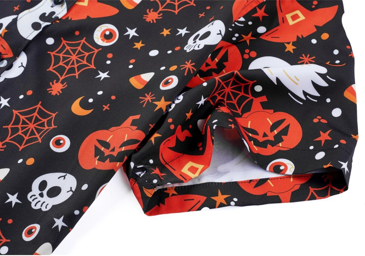 Halloween Button Down Shirt for Men Pumpkins Printed Casual Short Sleeve Hawaiian Aloha Shirts - Image 7