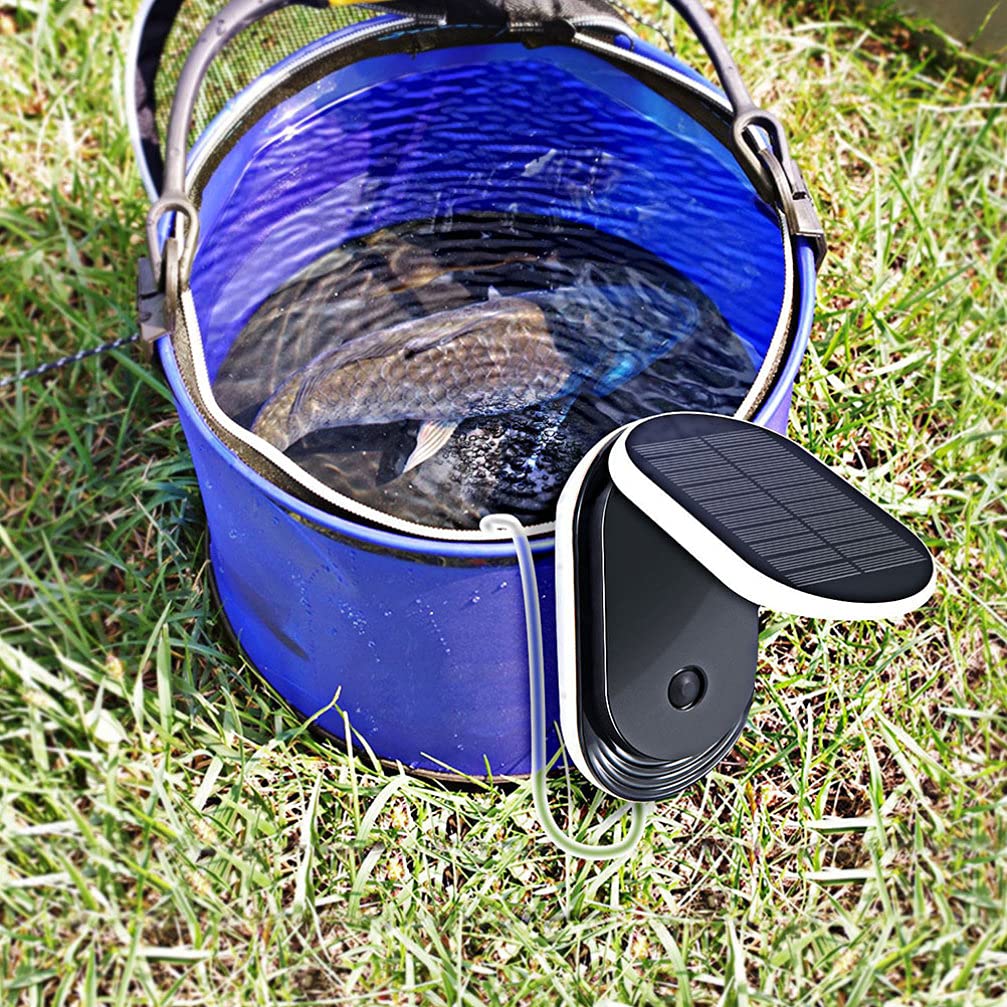 1 Pc Pompe à Oxygène Solaire Piscine Solaire Mini-outil Trousse De Culture Hydroponique Aérateur De Pêche Pompe à Air Aquarium Outil De Pêche Plastique Portable Ventilateur Blanche