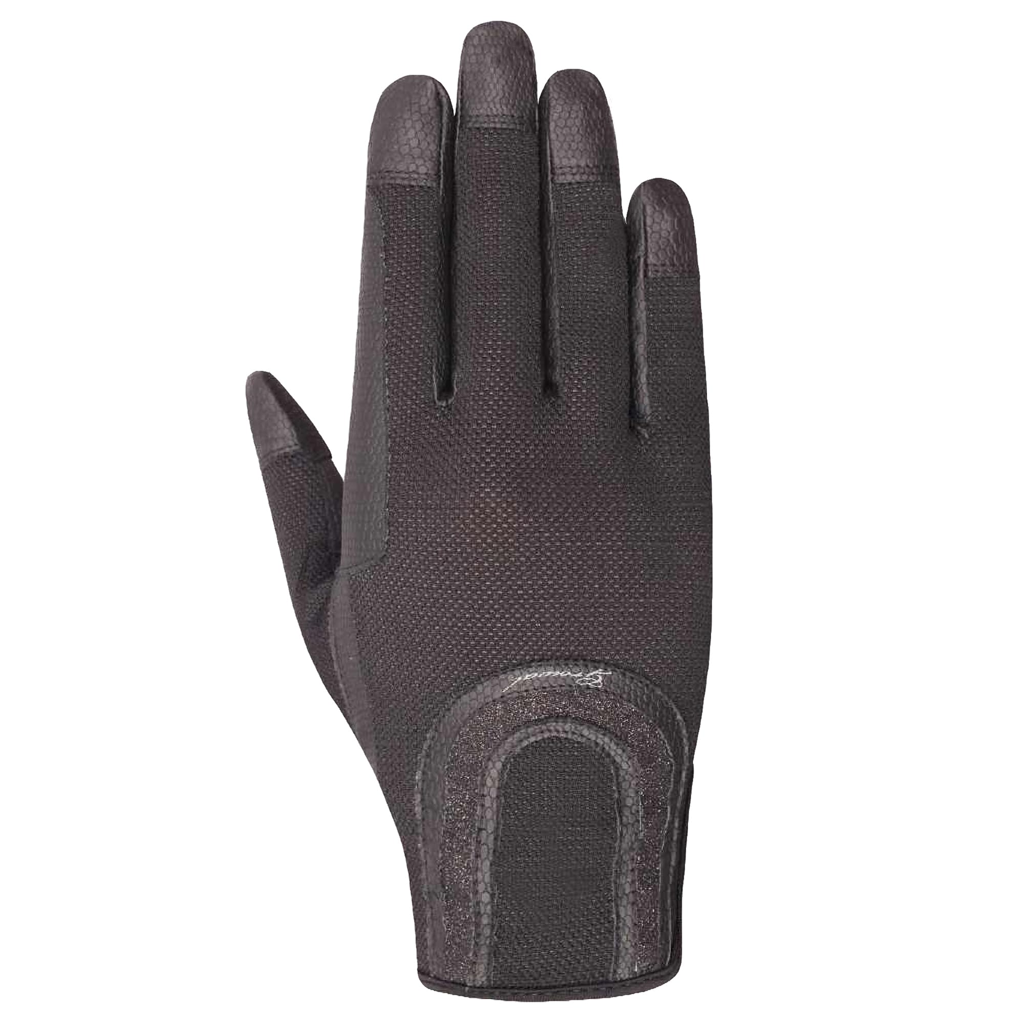 Joanna Hybrid Leather and Mesh, Equestrian Horse Riding Gloves, Black (X-Small 5)