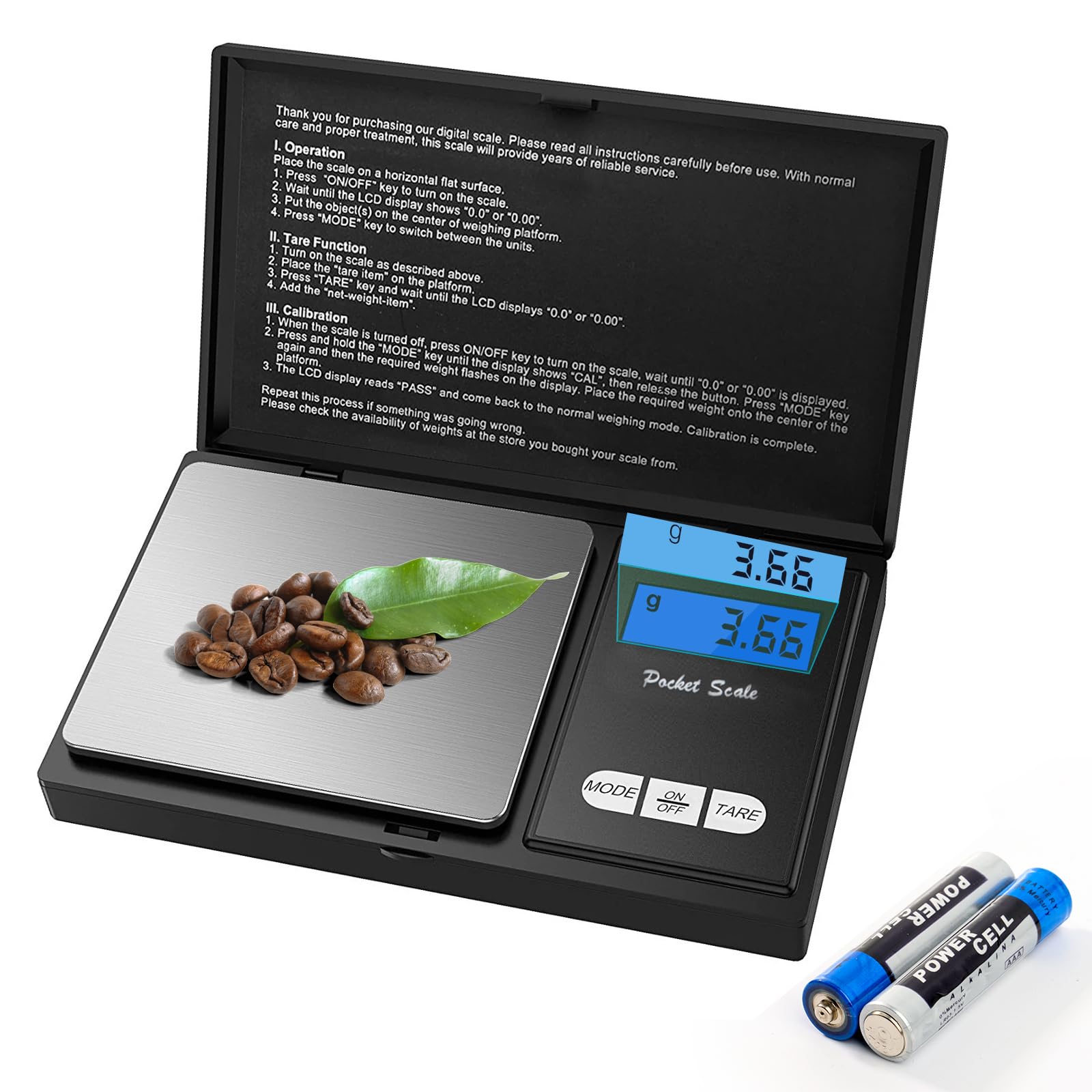 JOPHEK Balance de Precision Mini Écran LCD Rétroéclairé Poche Bijoux Cuisine Haute Précision (200G/0.01G)