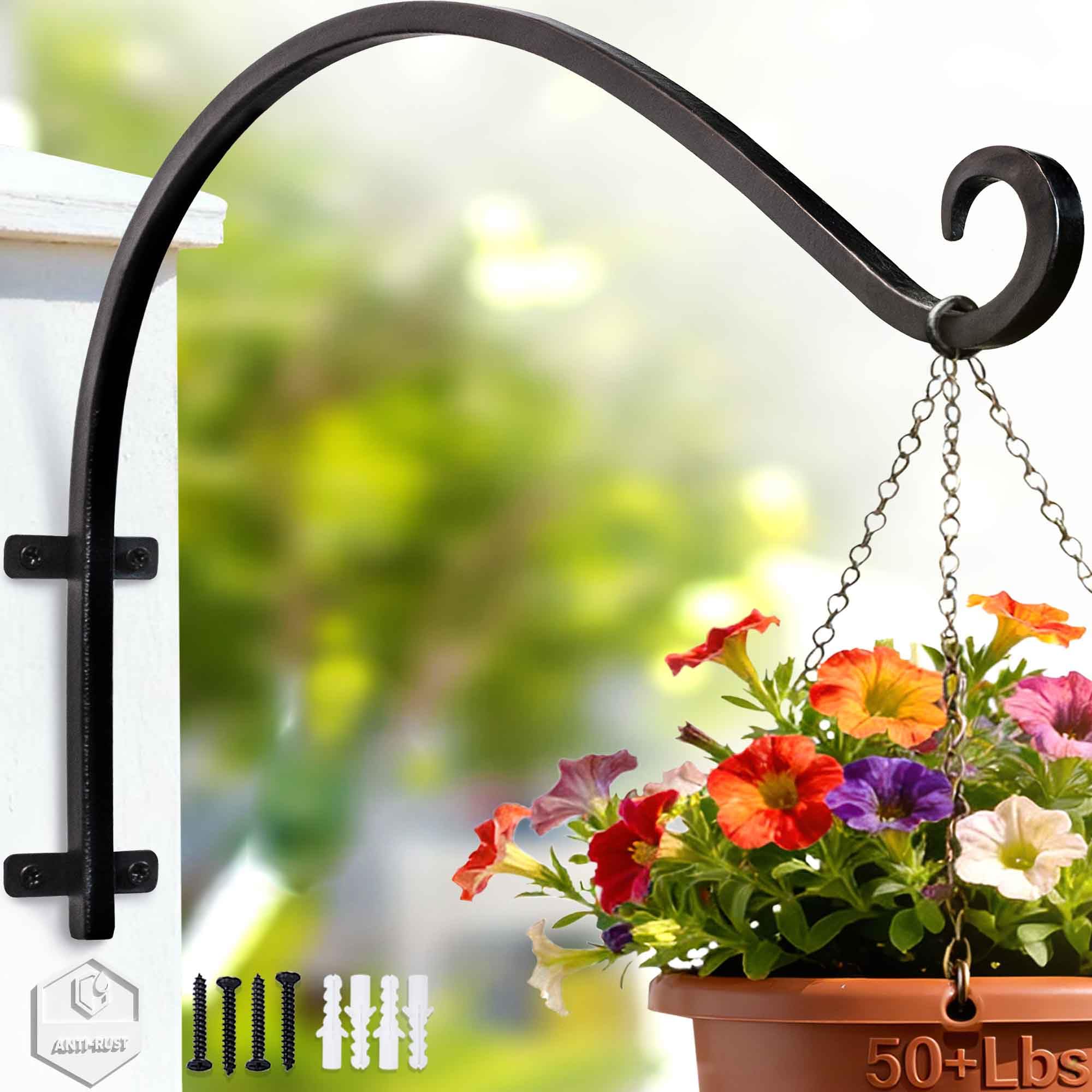 Amazon.com: AJART Plant Hanger Bracket Outdoor: 16-Inch Metal Bird Feeder  Wall Hook - Heavy Duty Plant Hanger Hooks for Hanging Flower Baskets :  Patio, Lawn & Garden