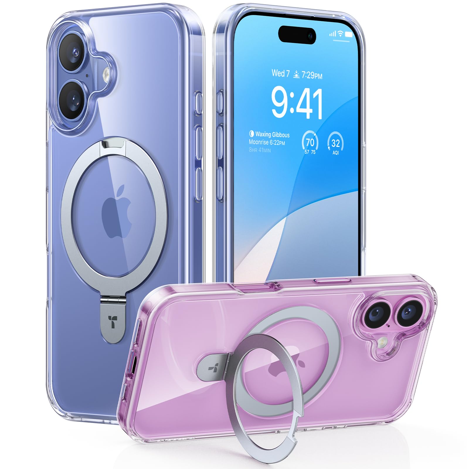 TORRAS Ostand All-in-One für iPhone 15 Series für MagSafe (Nr.1 Magnetkraft, Unsichtbarer Ständer, SGS-Militärstandartart) Stoßfest Handyhülle iPhone 15 Case Kratzfeste Schutzhülle Schwarz