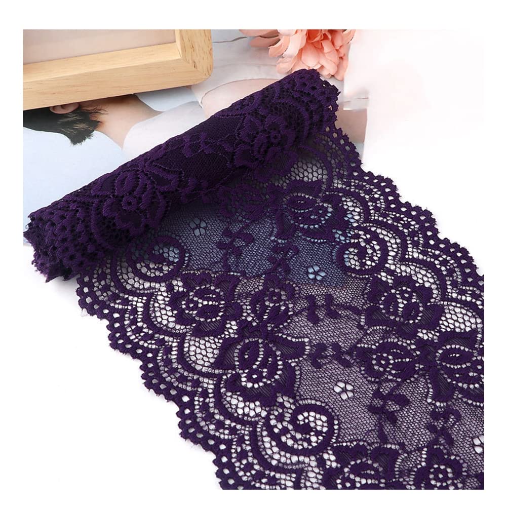 Nastro In Pizzo Elastico Floreale - 15 Cm X 1 M, Blu Reale, Per Cucito E Decorazioni | Stile Vintage E Romantico - Foto 7