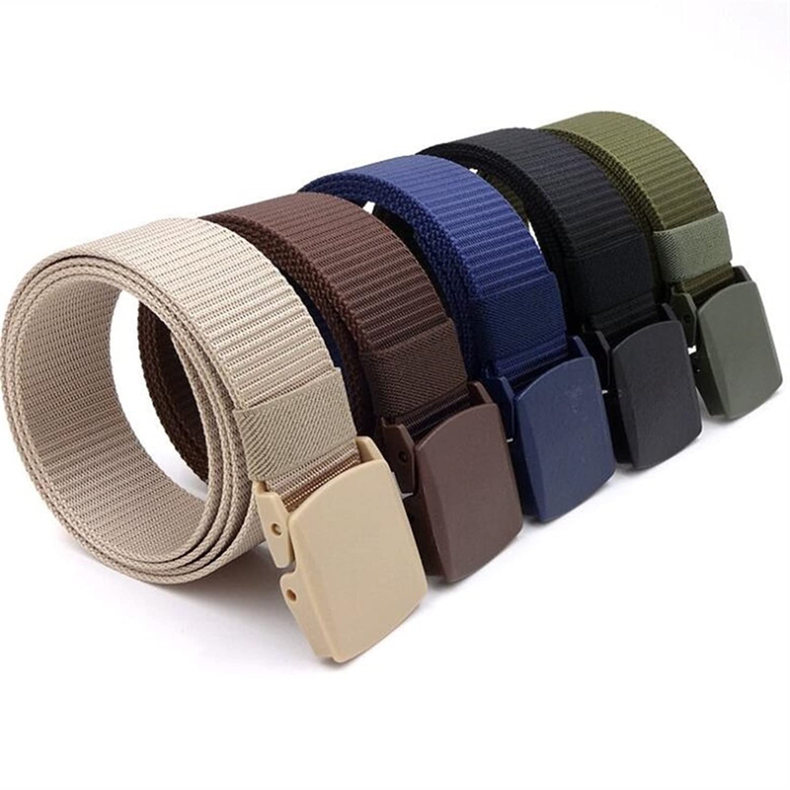 Cintura In Nylon Uomo/Donna Senza Metallo – Regolabile, Colore Nero, Adatta Fino A 45" Di Vita