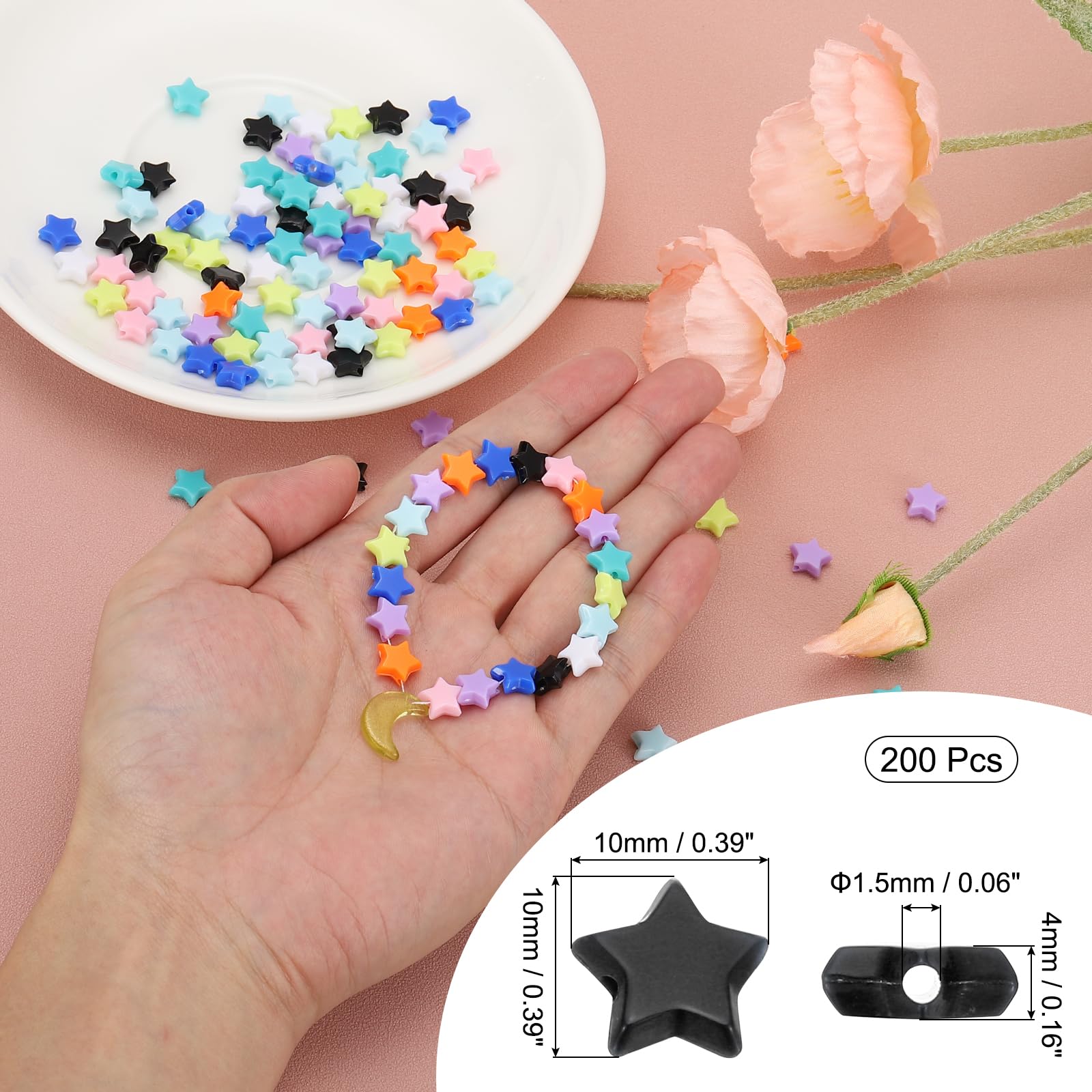 PATIKIL Acrylic Star Beads - Image 2