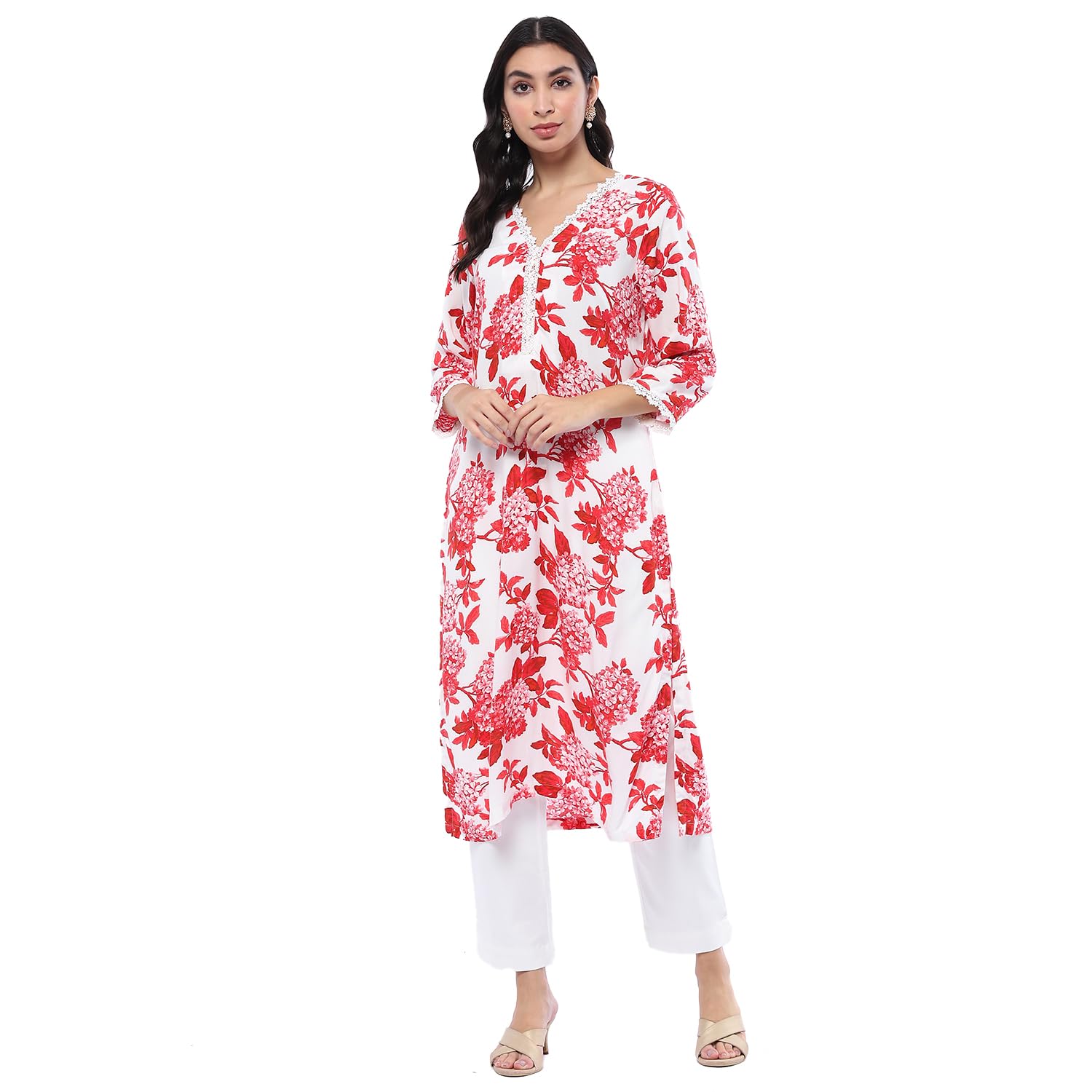 biba Women Rayon Straight Printed Kurta-picture-31