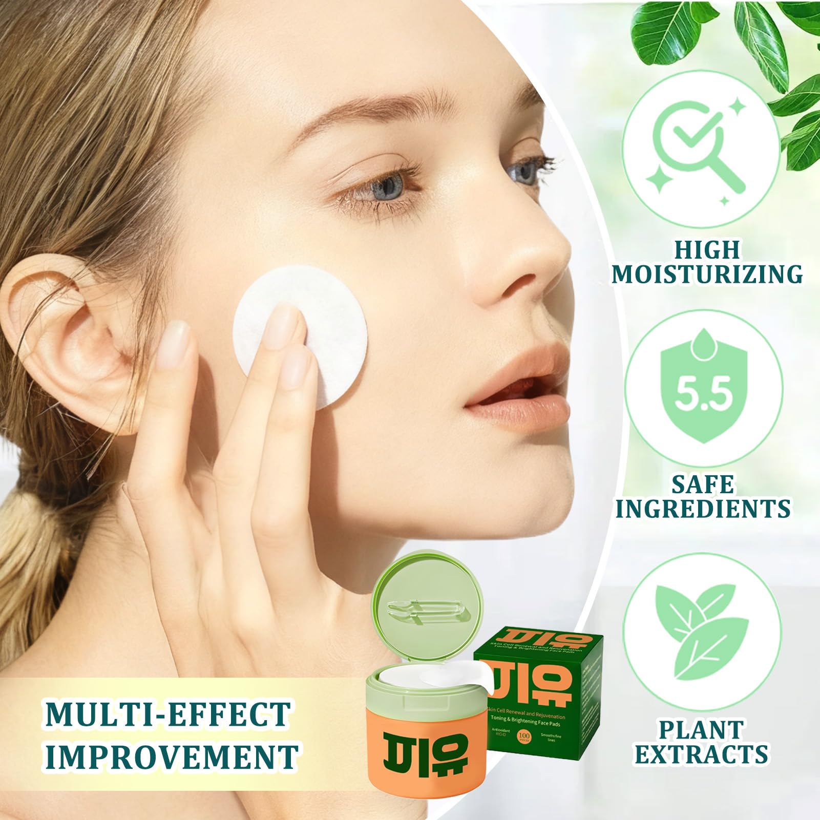 200pcs Toner Pad Centell,Toner Pads,Korean Centella Tampons de Toner Hydratants,Anti-Âge,Éclaircissant,Rides Minimisant