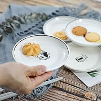 Vista 8 de SOCOSY Platos de cerámica para condimentos de perro de dibujos animados, plato de salsa, cuenco de inmersión para sushi, platos para aperitivos