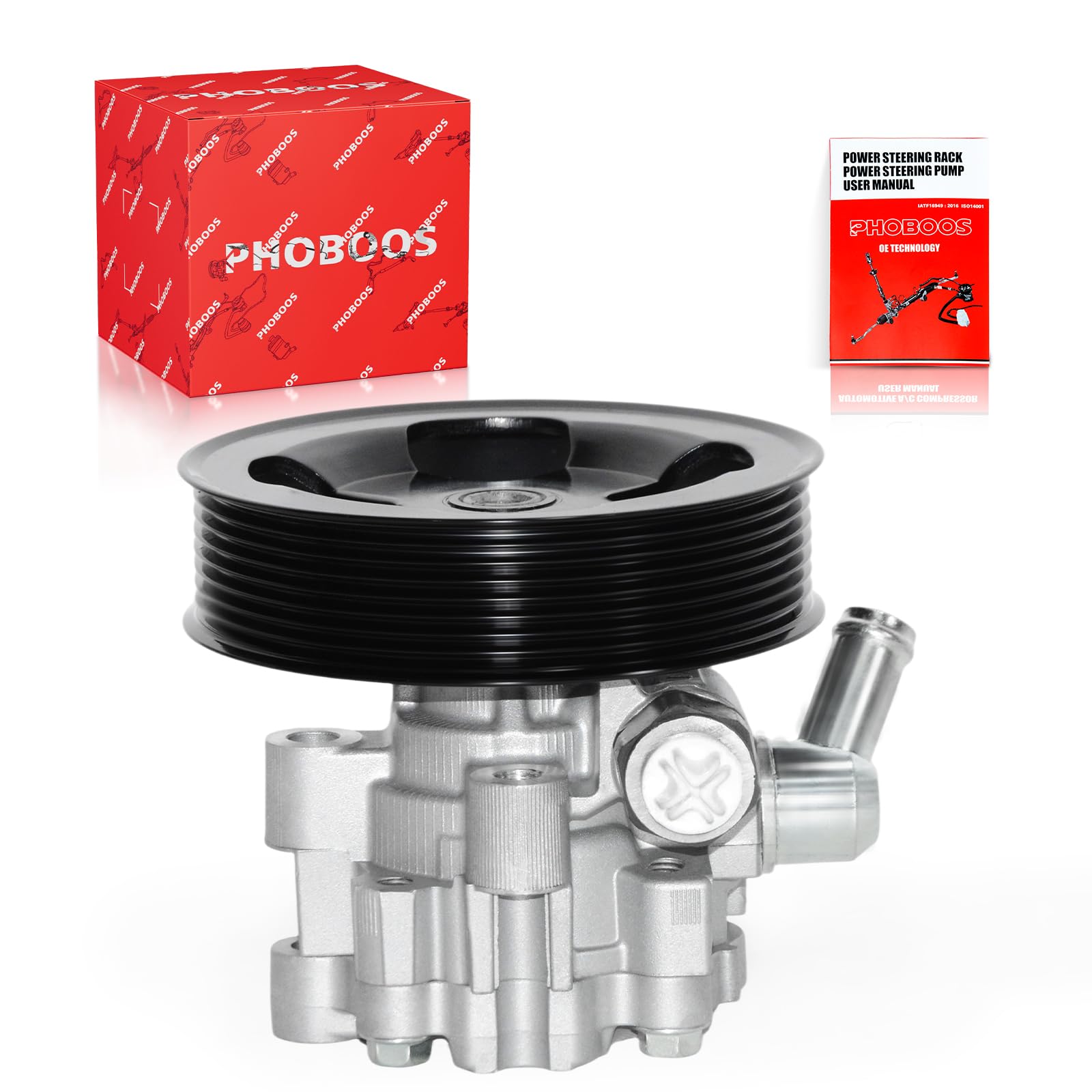 Photo 1 of **HEAVILY USED*** PHOBOOS Power Steering Pump Compatible with Toyota Tundra 2007-2014 V8 5.7L/2014 V8 4.6L/2015-2022 All Engine, with Outlet & Pulley, Smooth Steering, Low Noise, High Durability, Ref. 21-5486