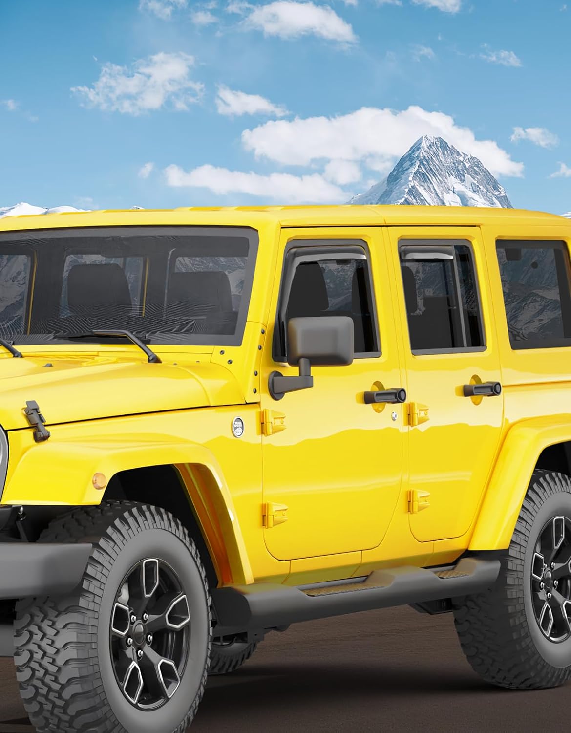 in-Channel Window Rain Guards Fit for Jeep Wrangler JK 2007-2018 Rain Guards Extra Durable Window Deflectors Visors Vent Visors Shades Car Accessories -4 pcs