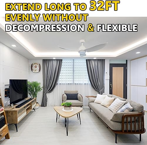 Miniatura 5 de EMITEVER Tira de luces LED de 5000 K, luz de cinta LED UL 24 V, color blanco frío, Ra 95+, IP30, 32.8 pies, 2.9 Wpies, 240 lúmenespies, 1200