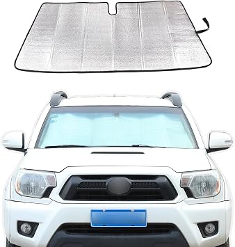 Car Windshield Sun Shade Compatible with Toyota Tacoma 2006-2026 Auto Windshield Sunshades Foldable Blocks UV Rays Sun Visor to Keep Your Vehicle Cool and Damage Free Style A