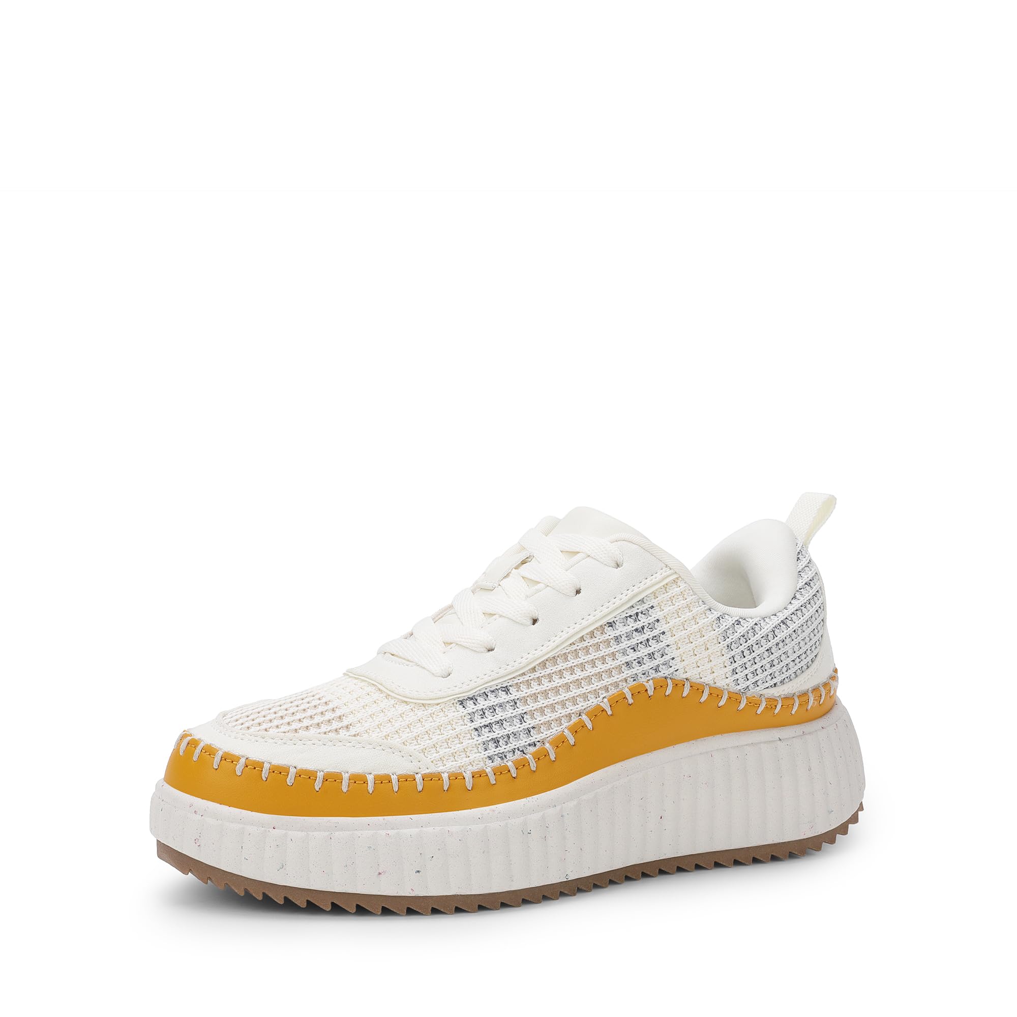 DREAM PAIRS Women Chunky City Tweed Comfortable Casual Platform Fashion Sneaker