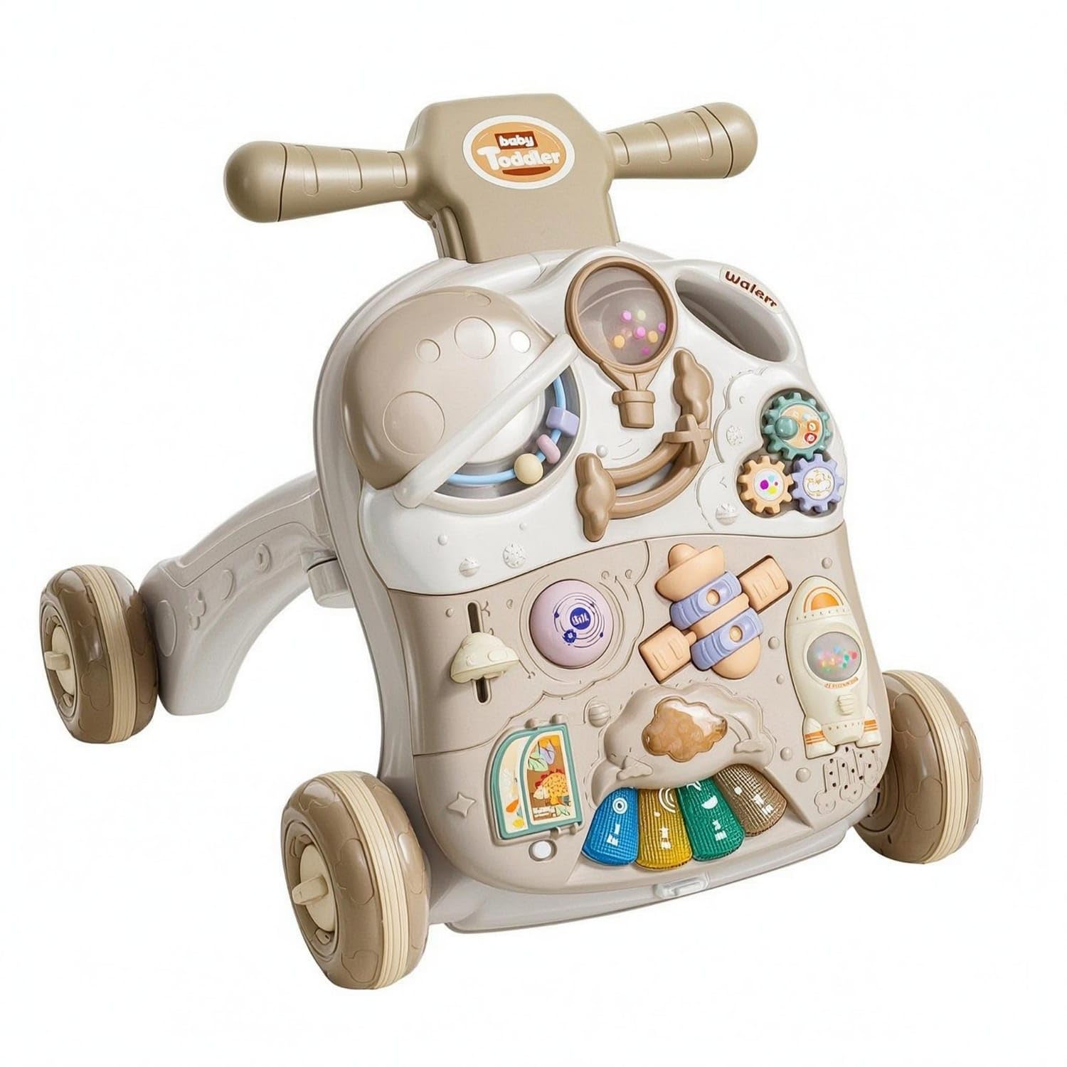 Adjustable-Speed Baby Learning Stroller Four-Wheel Base Push Stroller Toy Triangular Support Walking Guide Molded Details for Young Children, 4-in-1 Battery|Walkers|Baby-image-20
