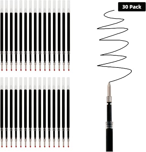 Miniatura 7 de 30 recambios de bolígrafos de tinta de gel, repuestos de bolígrafos reemplazables, tinta negra de 0.028 in, repuestos de bolígrafo de escritura