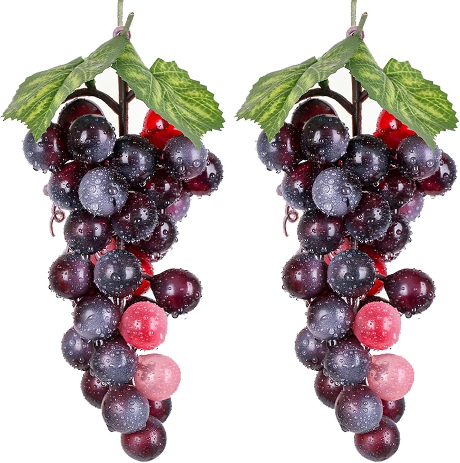 Bairdish 2pcs Agate Simulation Grapes Bunches Lifelike