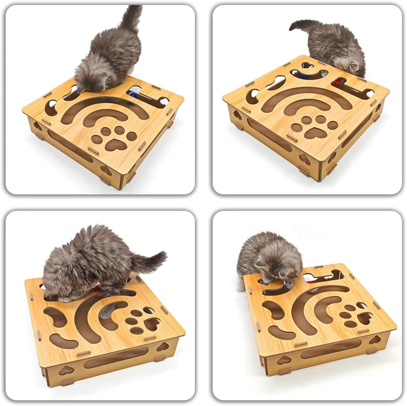 Cat Nail File Enrichment Box Dog Nail Scratch Board with Treats Box Self-Entertaining Cats for Kittens Adult Cats(28cm)