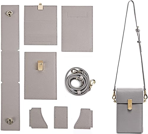 Miniatura 8 de POPSEWING Bolsa de cuero para teléfono, kit de bricolaje, pequeño bolso cruzado para teléfono celular para mujer, bolsa cartera para teléfono