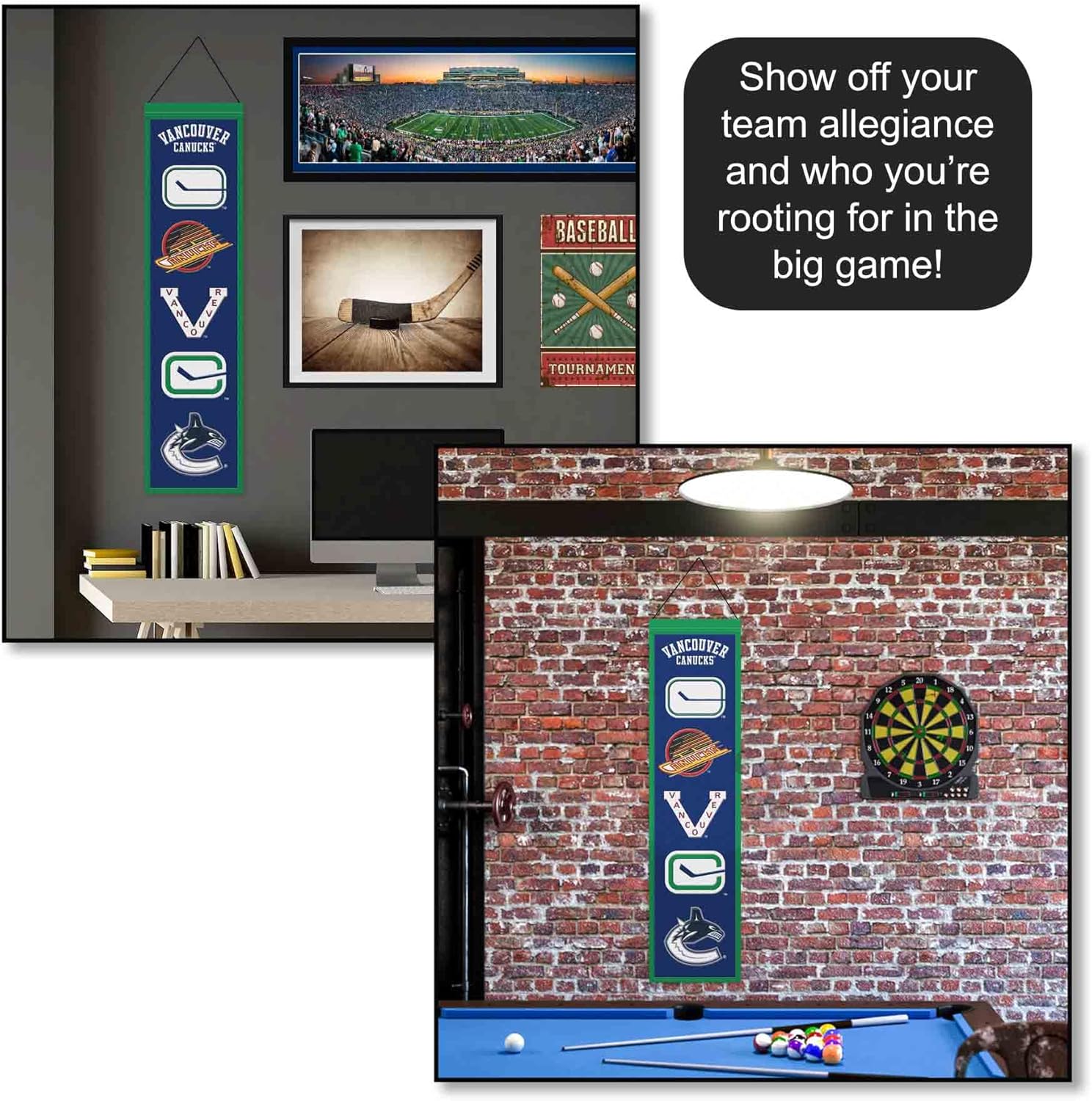 WinCraft Vancouver Canucks Evolution 8x32 Inch Vertical Wool Embroidered Hanging Banner