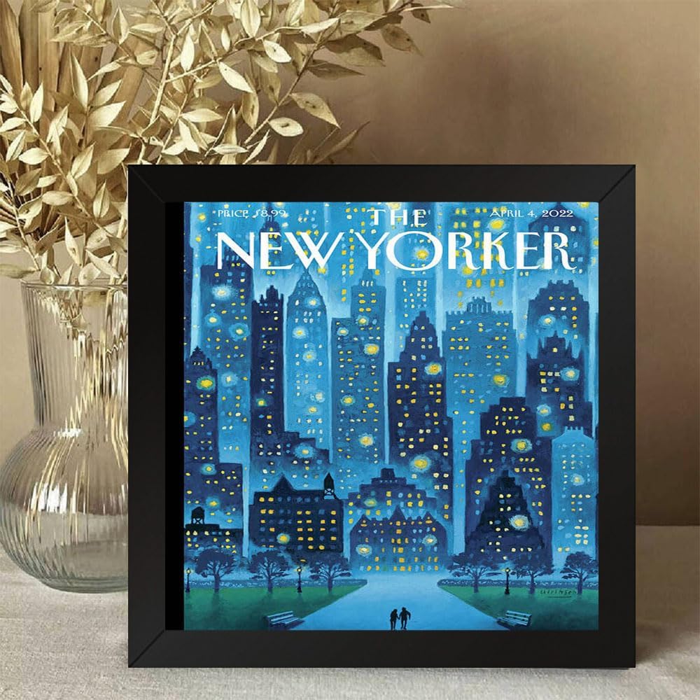 GADGETS WRAP Printed Photo Frame Matte Painting for Home Office Studio Living Room Decoration (10x10inch Black Framed) - Stellar Night