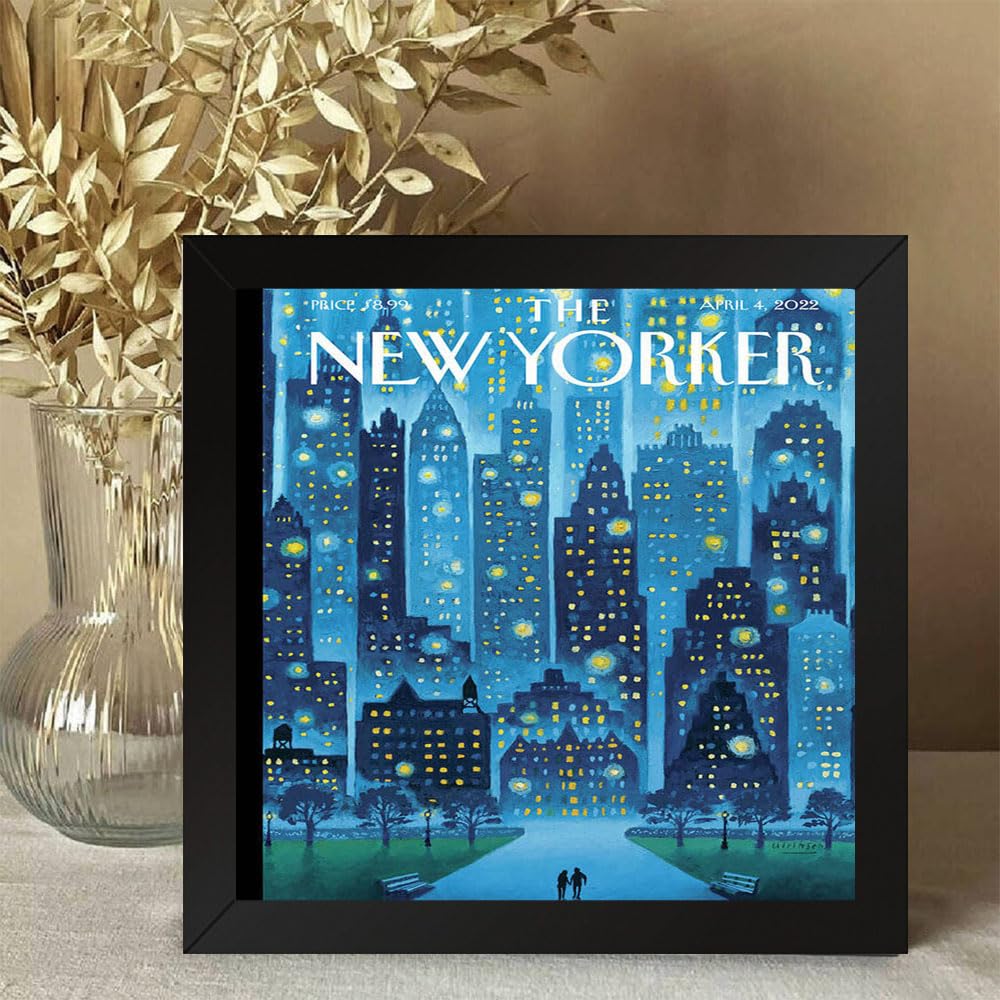 GADGETS WRAP Printed Photo Frame Matte Painting for Home Office Studio Living Room Decoration (10x10inch Black Framed) - Stellar Night