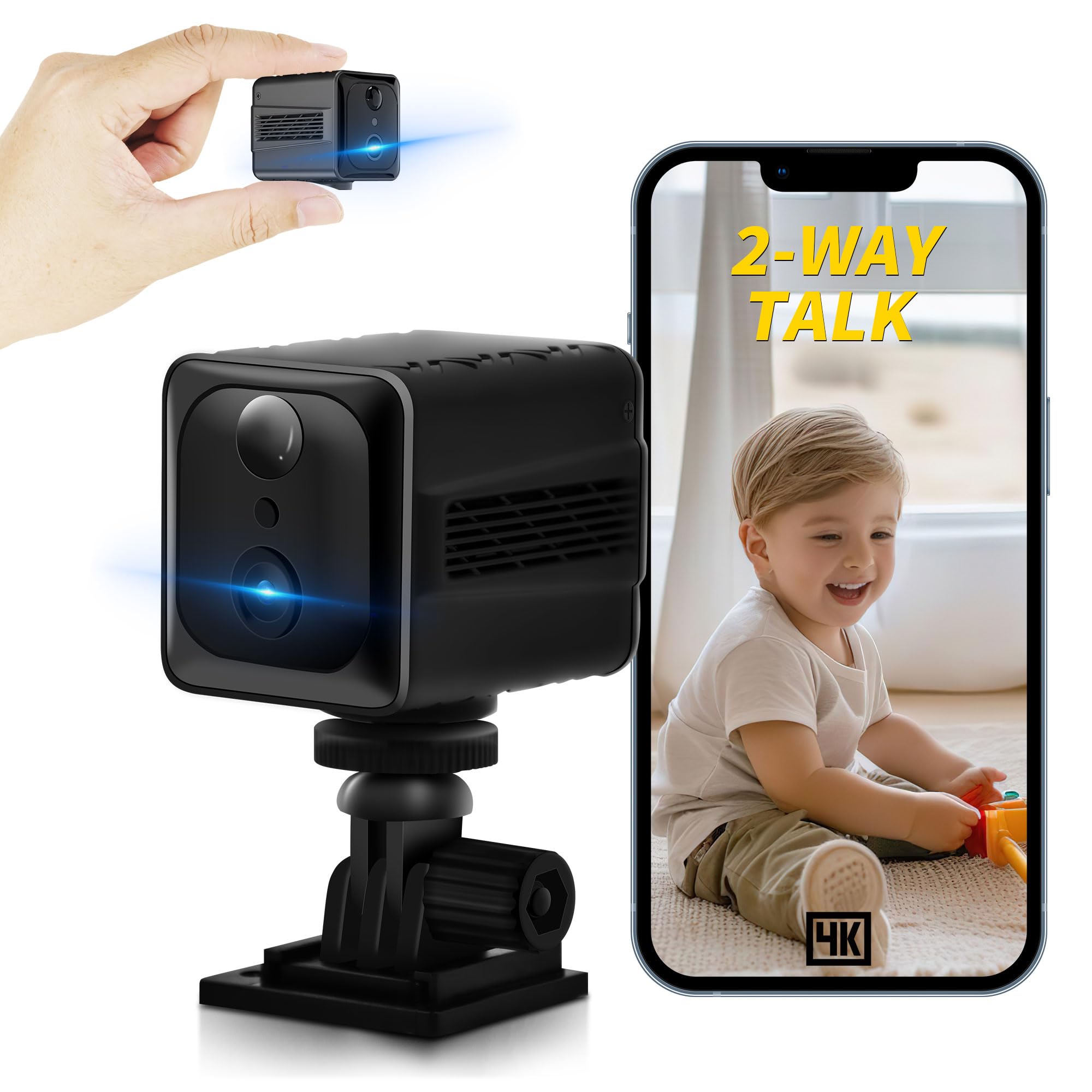 mini caméra cachée 4k wireless sécurité domestique
