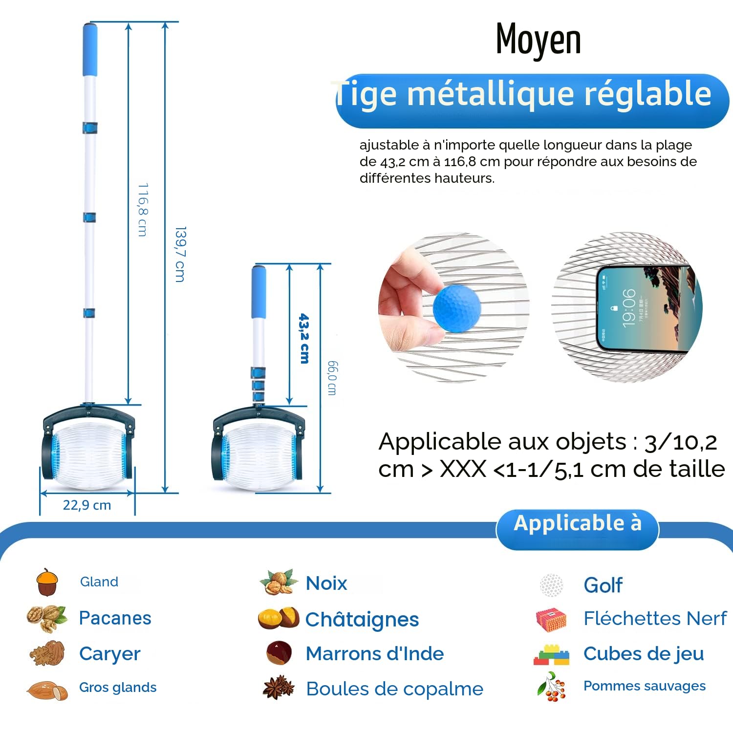 zozen Récupérateur de Noix, Ouverture du Couvercle latéral Brevet, 2cm-4cm