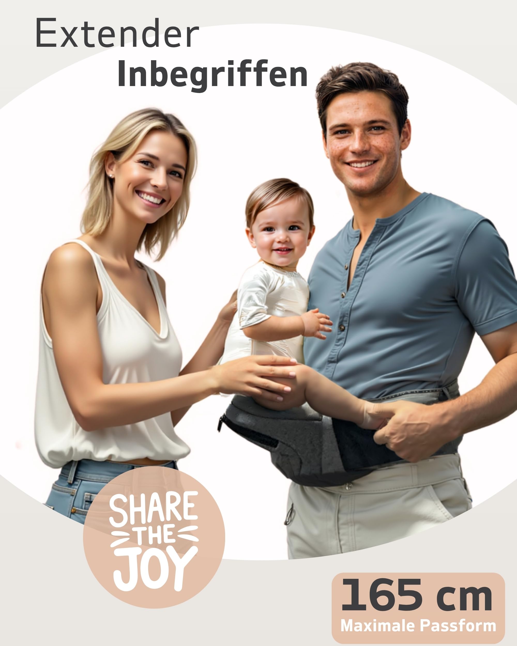 Hüfttrage mit Verlängerung & Baby Hüftsitz - Mom's Choice Award Gewinner, Sicherheitsgeprüfte Hüfttrage Kleinkind, Ergonomische Tragehilfe für Neugeborene & Babys 3-20 kg (Schwarz)