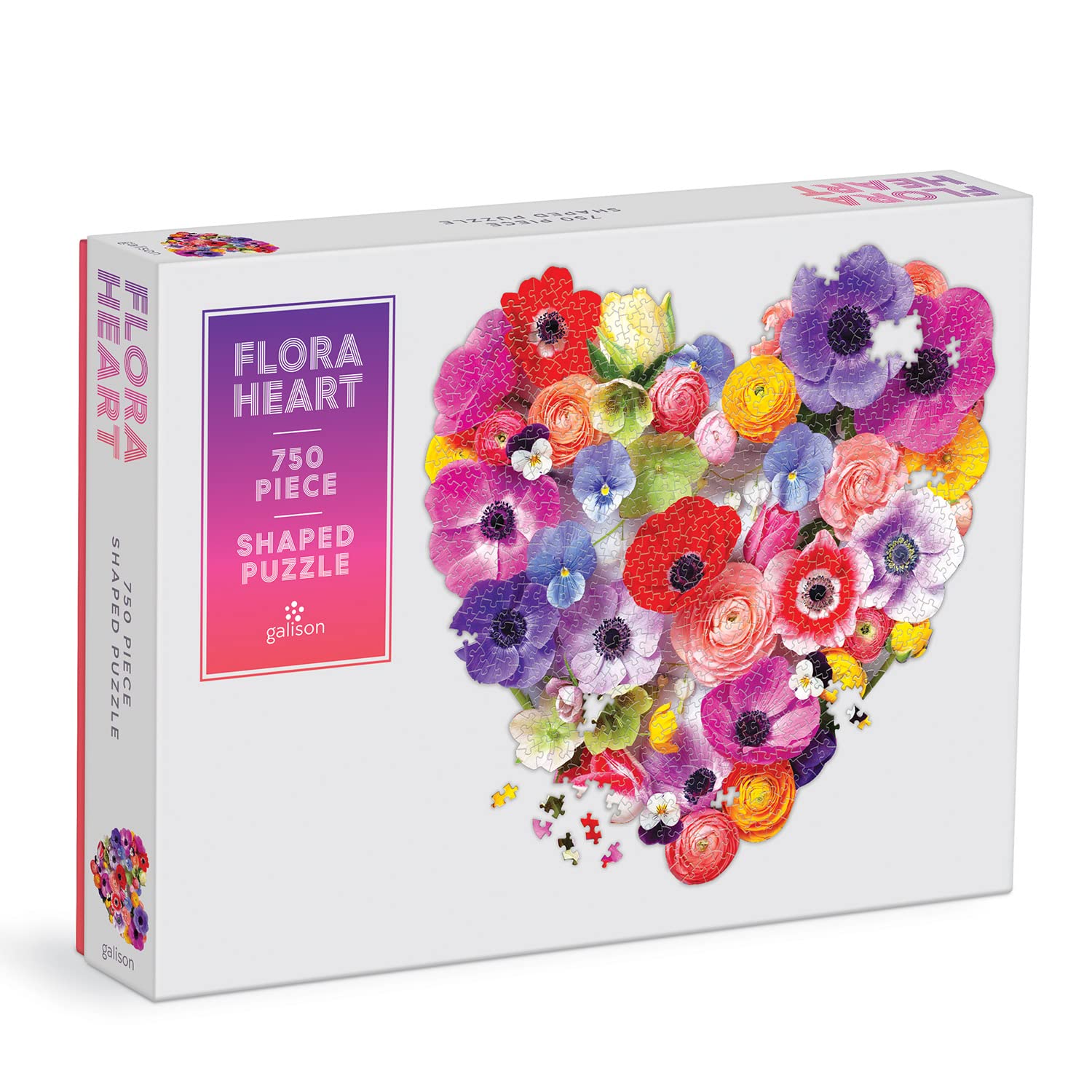 Amazon.com: Flora Heart 750 Piece Shaped Puzzle from Galison