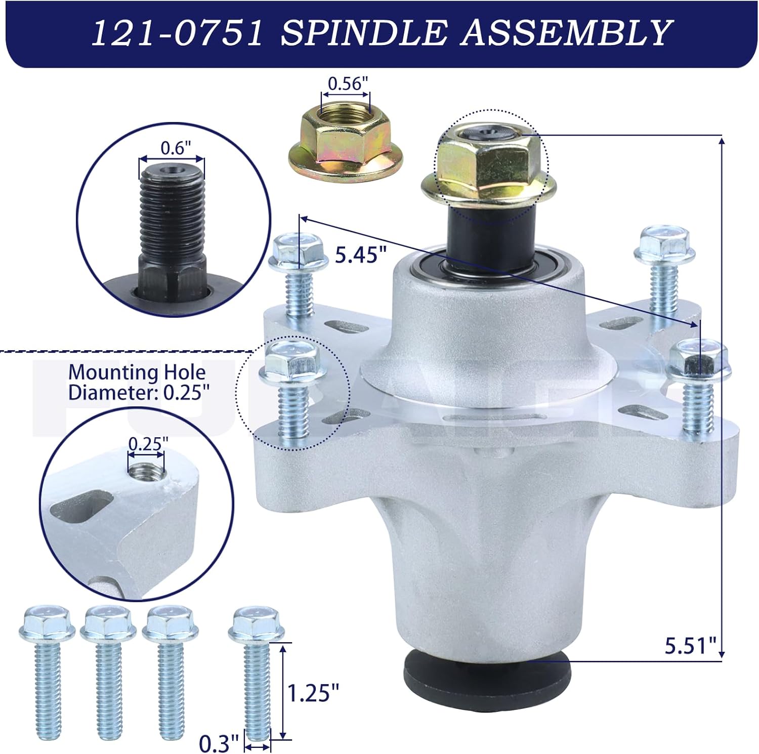 2 Pack 121-0751 Spindle Assembly with 125-5574 Pulley Replaces Toro 139-3214 Spindle Assembly, 117-7267, 117-7439 Spindle Fit for Toro Timecutter SS4200 SS4225 SS4235 SS4260 MX4250 42" Mower