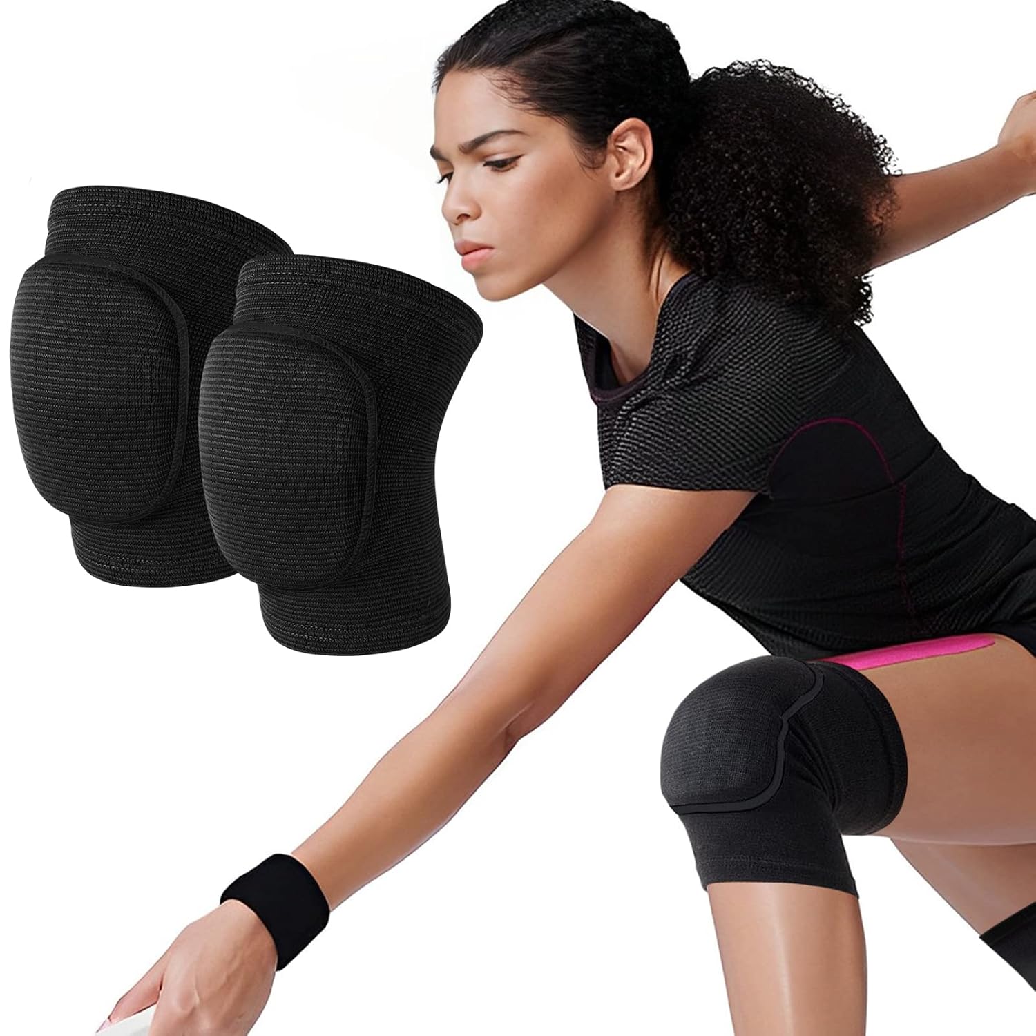 Volleyball Knee Pads, Soft Breathable Knee Pads Volleyball with Thick Foam Padding for Men Women