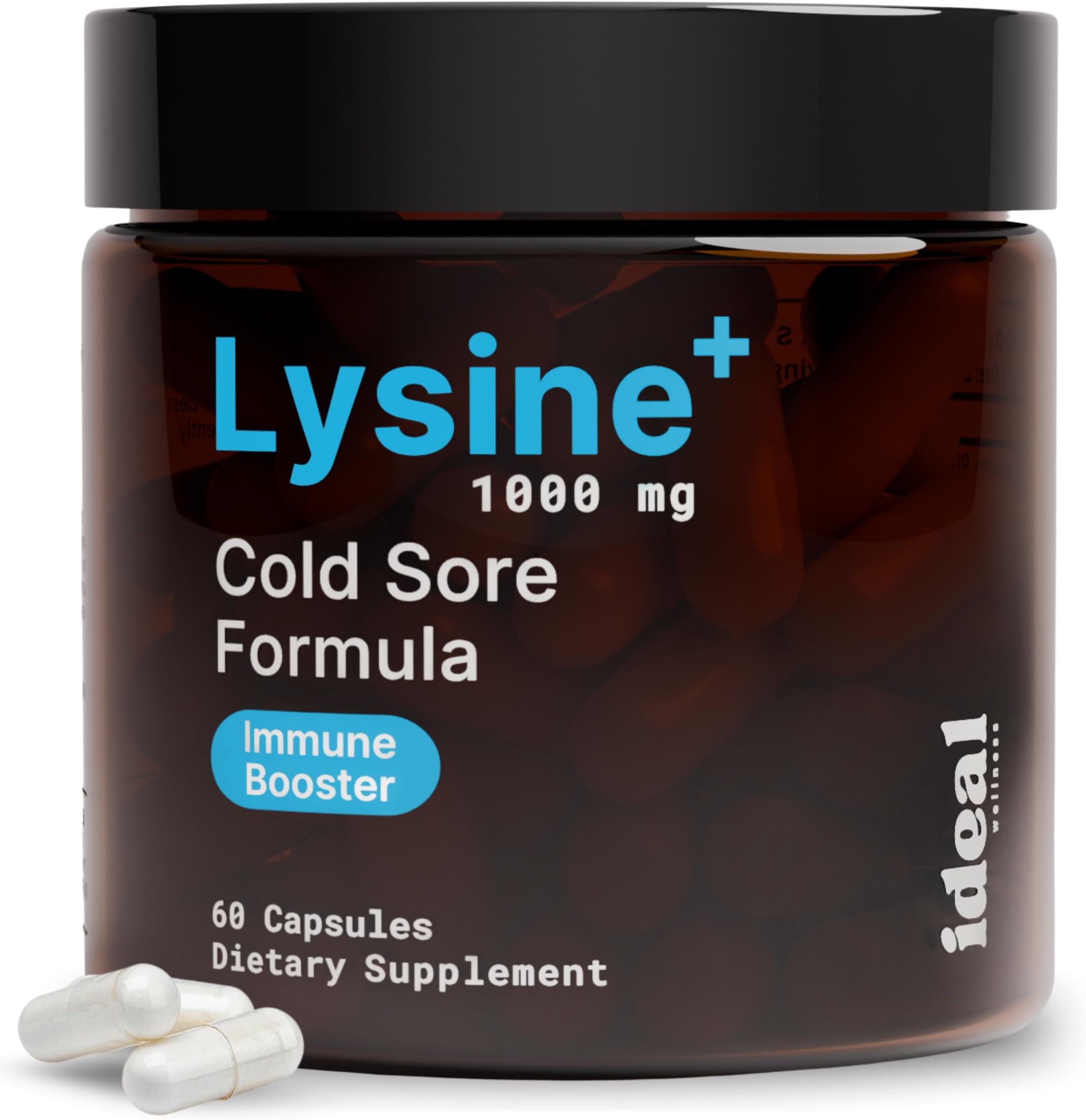 L-Lysine Cold Sore Treatment For Lips With Immune Support - L Lysine 1000mg Capsules, Chaga, Bee Propolis, Vitamin C, Zinc & Licorice Root Extract - Non-GMO, Vegetarian, 60 Capsules for Men and Women