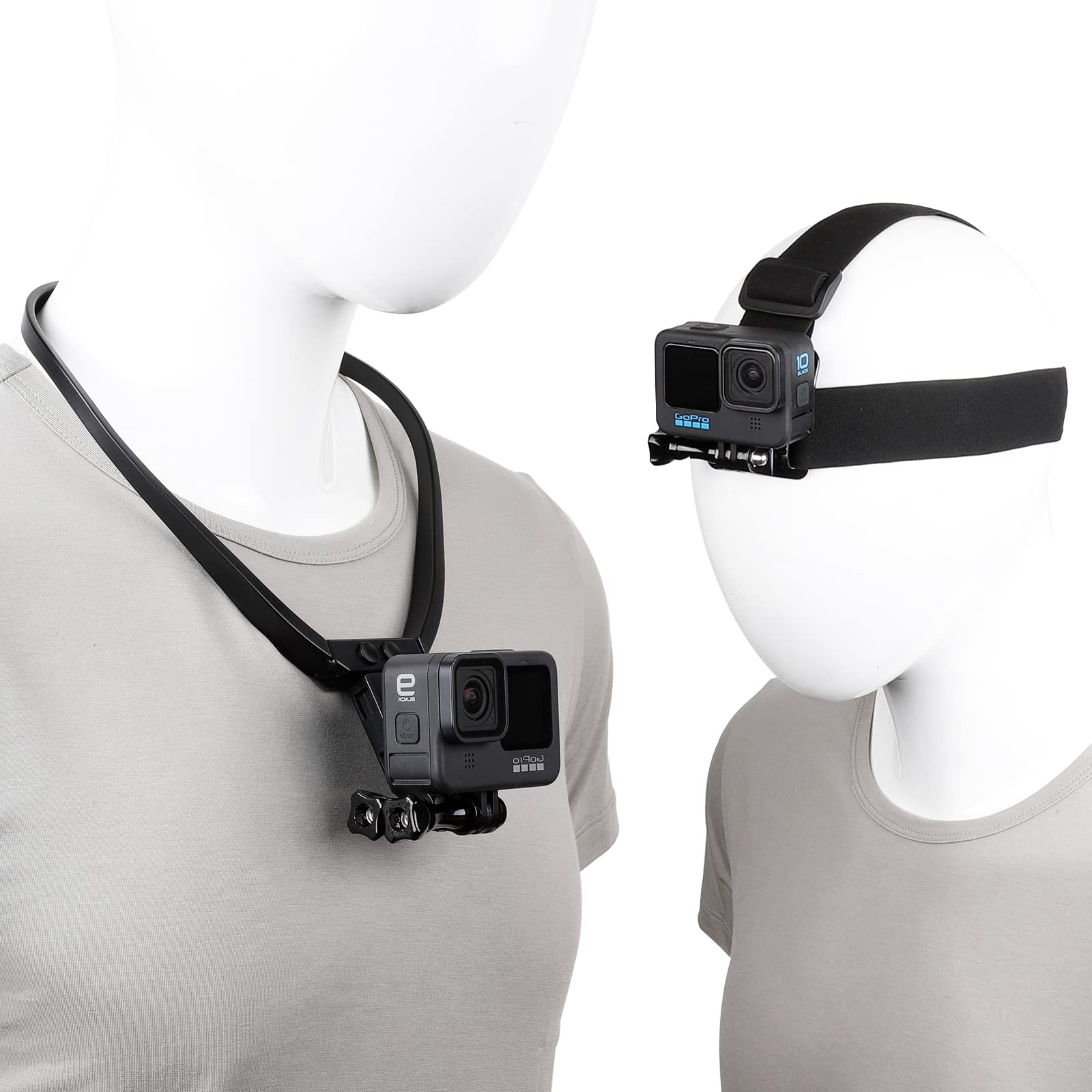 Pellking POV / VLOG Selfie Neck Holder Mount for GoPro Hero 10/9/8/7/6/5/4/3+ OSMO Action AKASO Action Cameras,Action Camera and Cell Phone Video Shoot Accessories