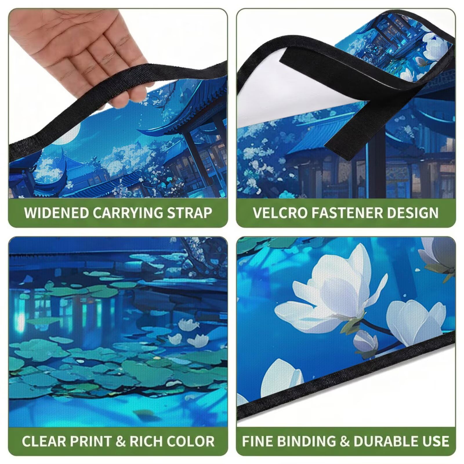 Coperta de Picnic 150x200 cm, Giappone Manta Picnic Impermeable Anti-Sabbia Manta de Playa Pieghevole, Outdoor Picnic Blanket per Spiaggia, Camping, Giardino, Trekking - Flower FZ-87