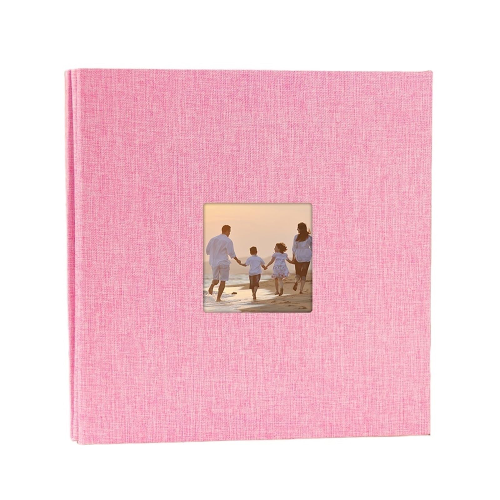 Album Fotografico Album Fotografico Extra Large in Lino - Un Album Super Largo Progettato for Foto di Formato 4x6 e 8x10 Come Regalo Souvenir Viaggio(Pink)