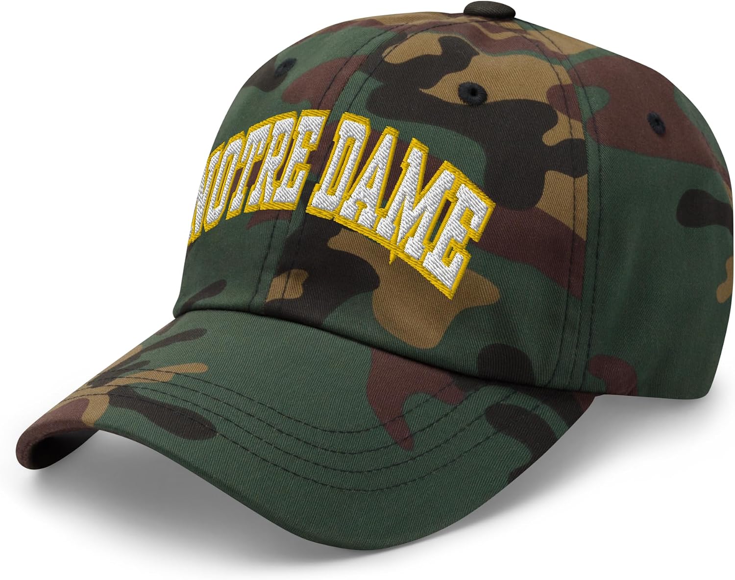 RIVEMUG Notre Dame Embroidered Curved Bill Trucker Hat - Adjustable Snapback Mid Crown Cap - View #8