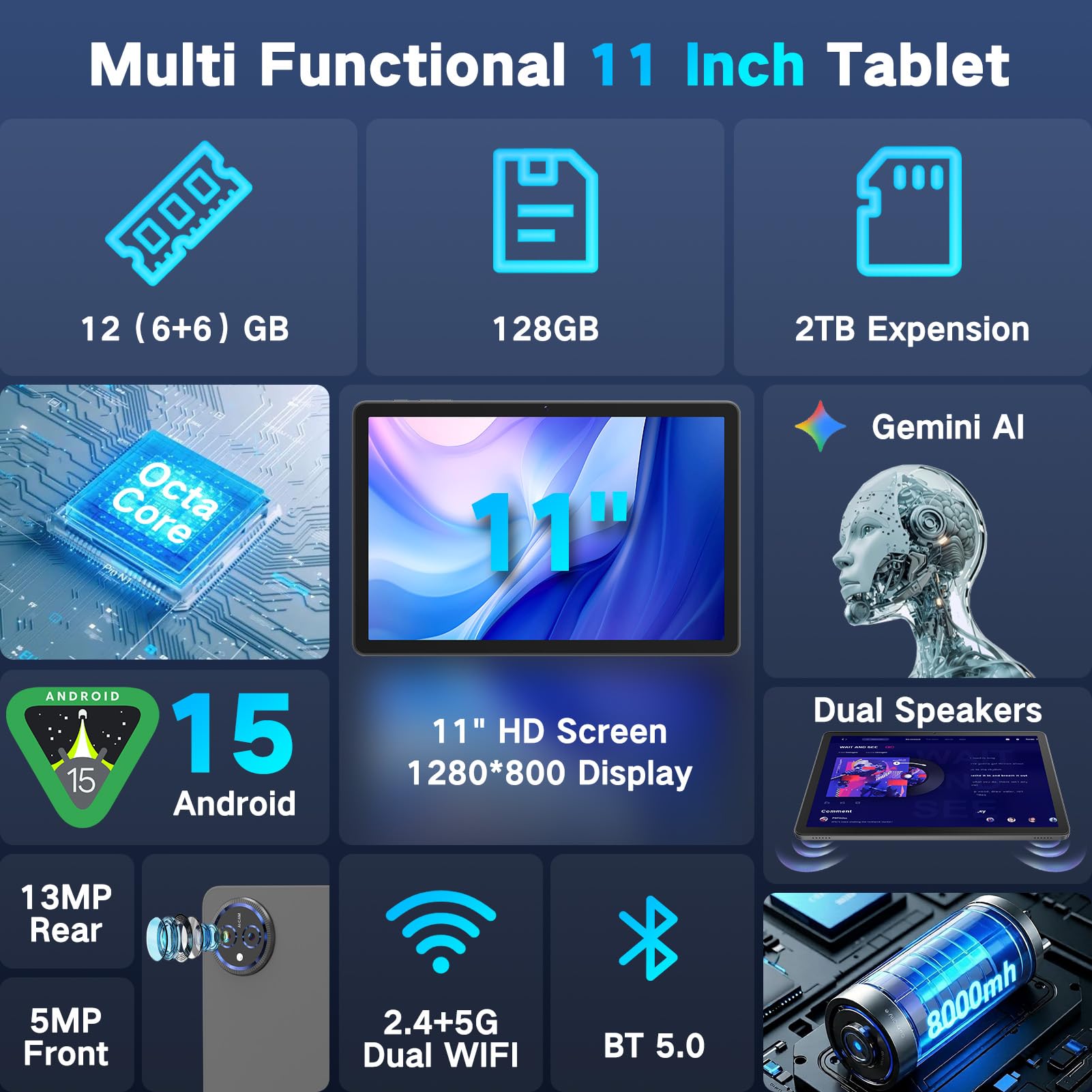 Amazon.co.jp: JUNYANG タブレット 11インチ Android 15タブレット