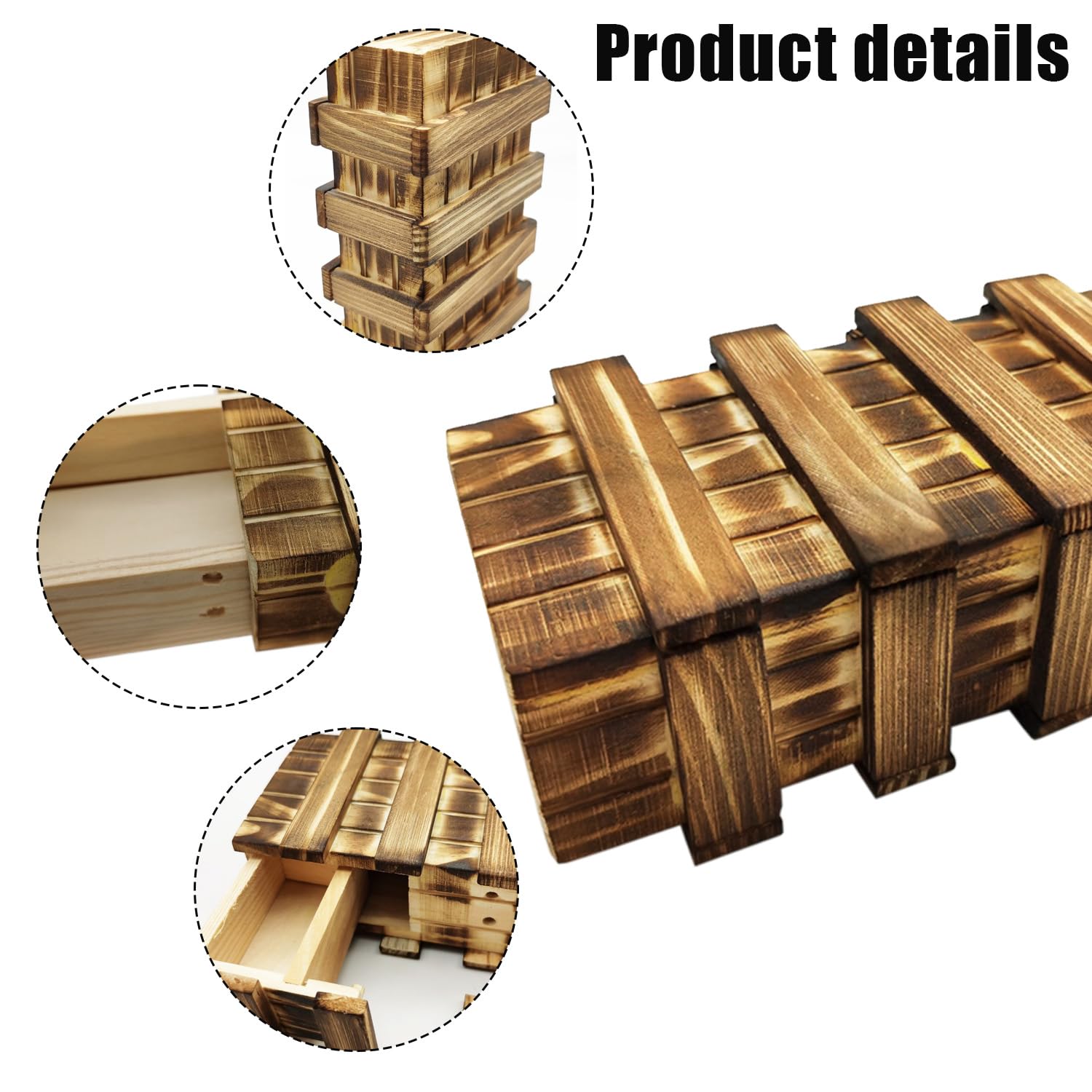 Confezione regalo in legno Nizirioo, 2 pezzi, scatola regalo magica per regali in denaro, con 2 scomparti sicuri, grande enigma per regali in denaro, buoni, gioielli, gioco d'azzardo