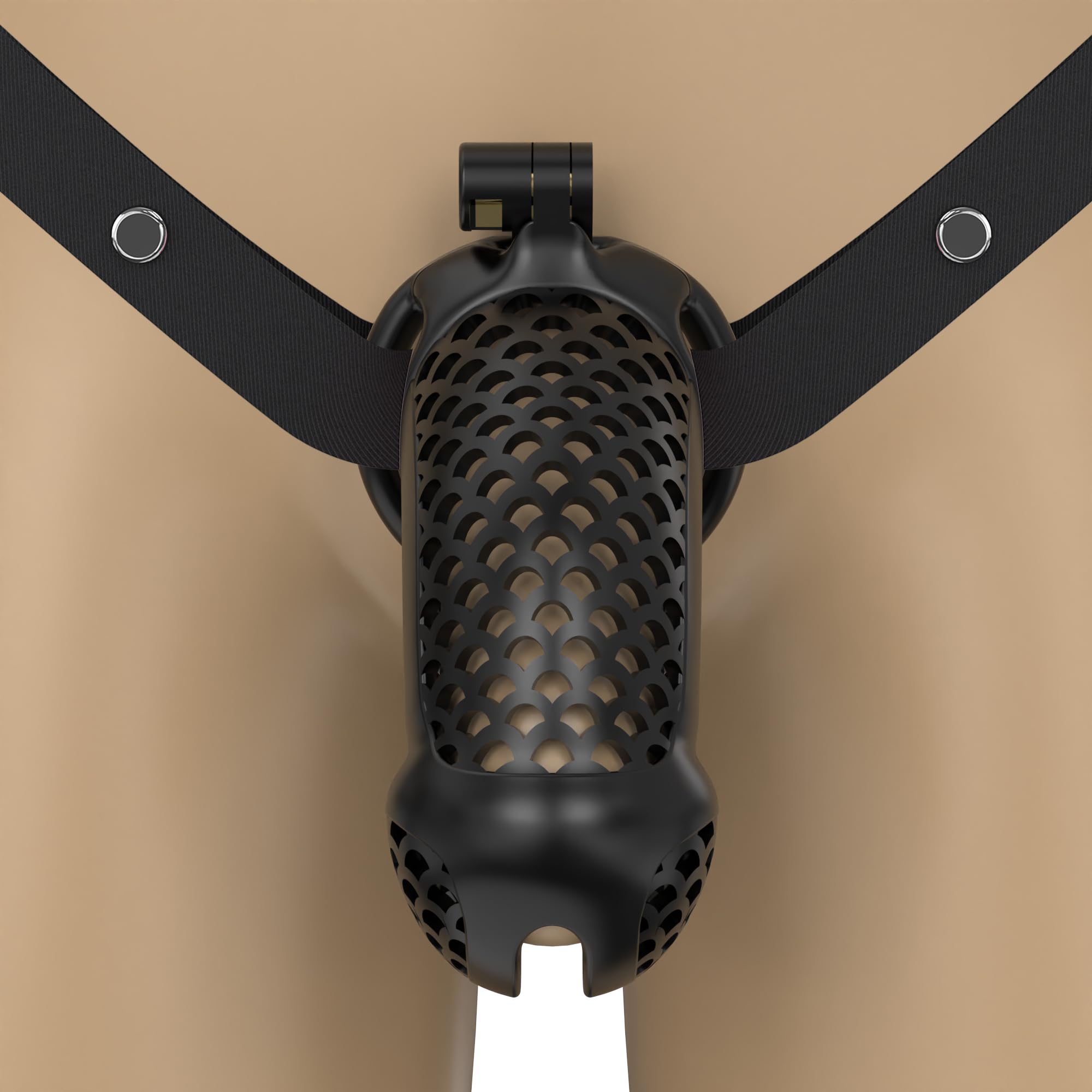Extra Large Chastity Cage with Belt, Black Cobra Ultra Cock Cage Black 1