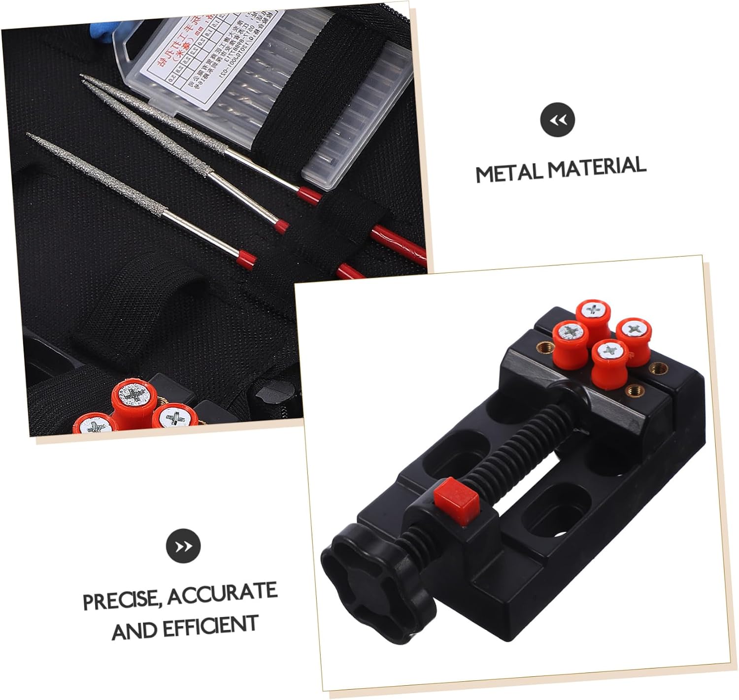 Pin Vise Hand Drill Grinding Set Aluminum Alloy Tool Set Punch Fixed Clamp for Jewelry Making