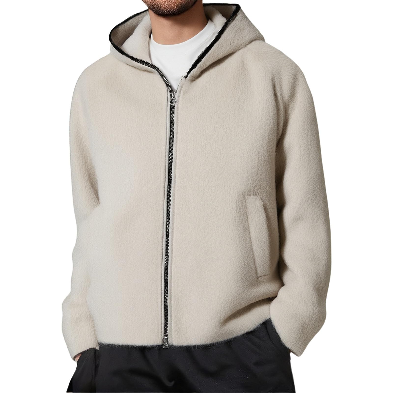 Sudadera con Capucha Hombre Hoodie Chaqueta Informal Ligera con Cremallera Sudadera Capucha Bolsillos Uso Diario Abrigo cómoda para Hombre