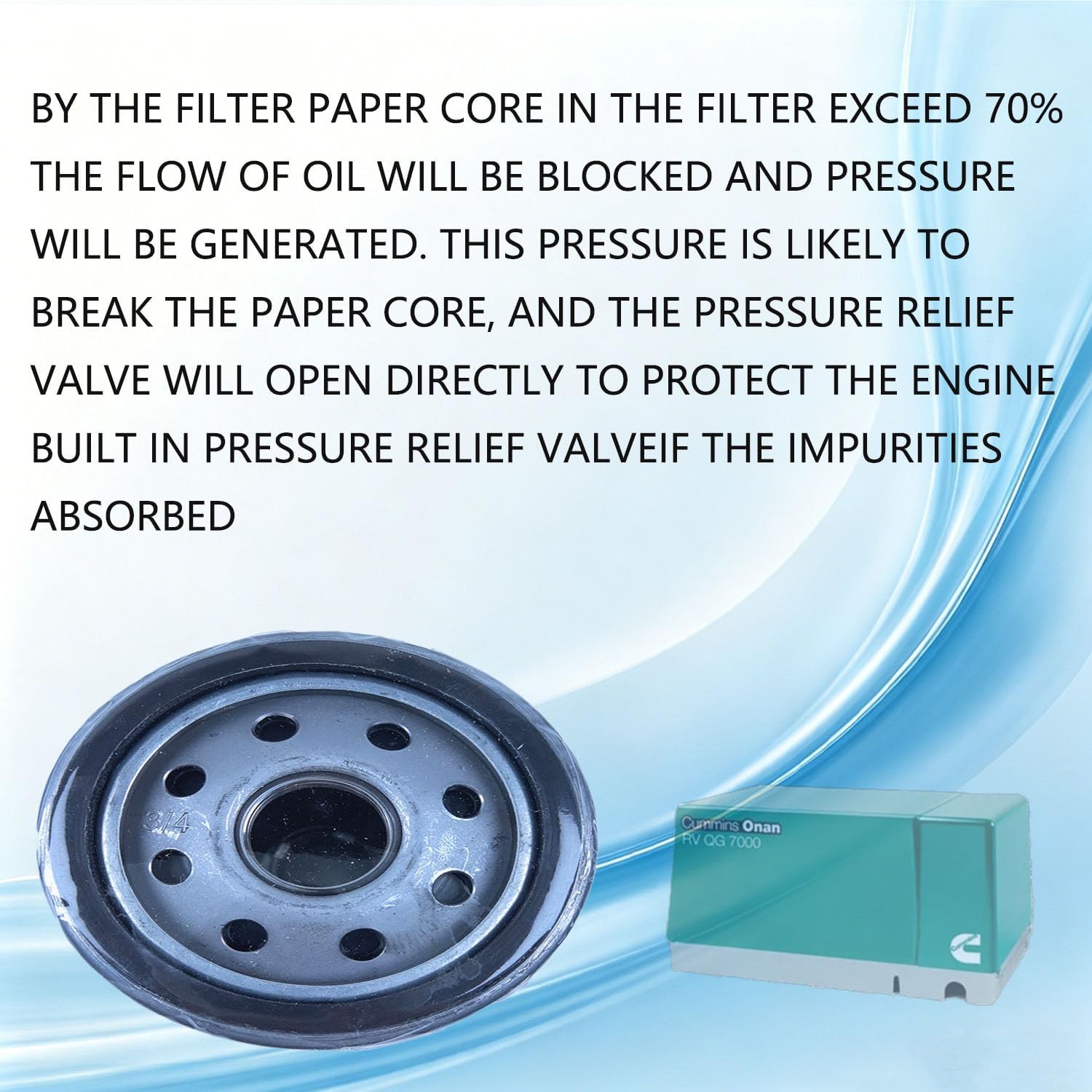 Oil Filter Spin-on 122-0836 Compatible With RV QG 5500/7000 Series HGJAA HGJAB HGJAC Replaces 01220836 B7238 PH2875 PH10027