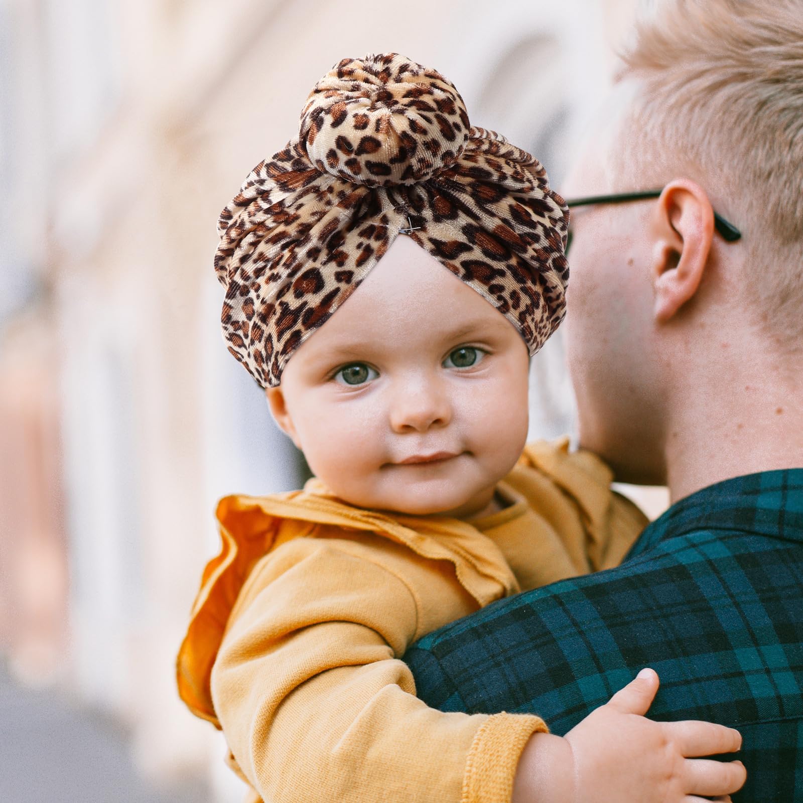 BESTYASH Gorro con Estampado De Leopardo para Niños Diadema De Bebé Gorro Recién Nacido Sombreros De Niña Recién Nacida Diadema Recién Nacida Hijab del Bebé Algodón