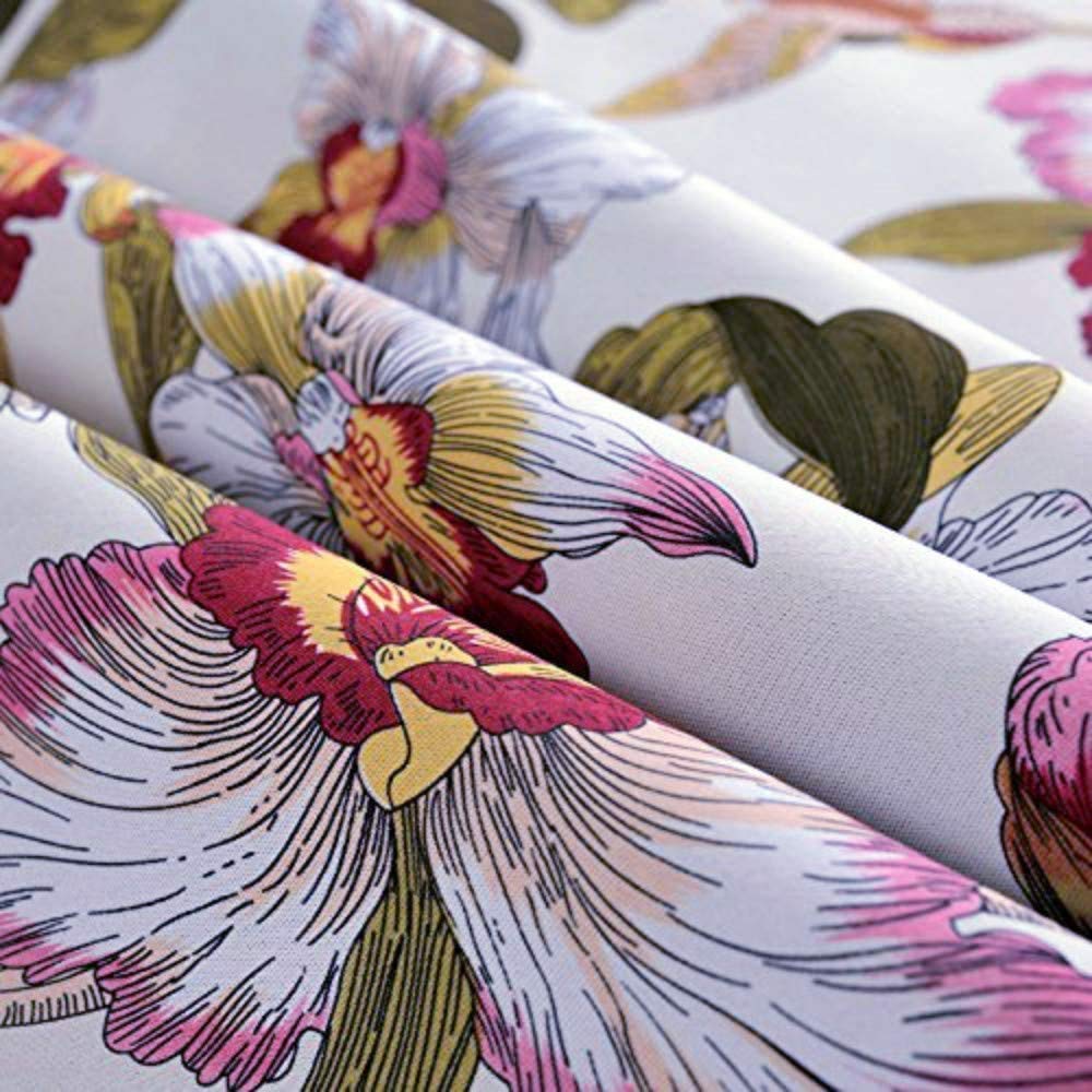MYRU Lot De 2 Rideaux de Fleurs rétro pour Chambre à Coucher Rideaux d'oiseaux Vintage pour Salon (2 x L 140 X H 245 cm)
