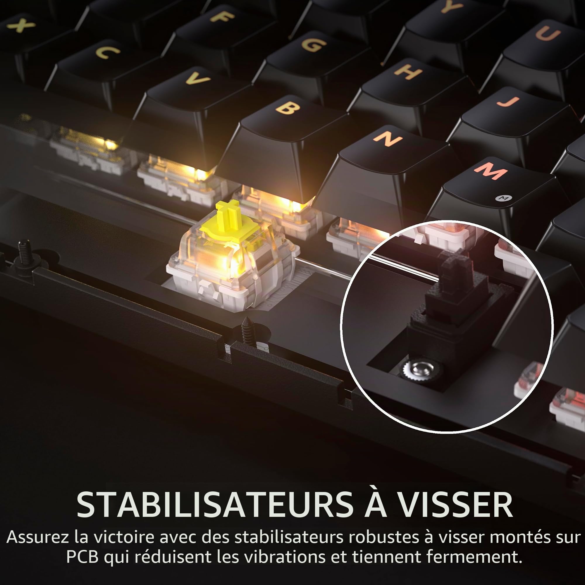 Corsair K65 Plus Wireless 75% RGB Hot-Swappable Clavier Mécanique de Jeu - Commutateurs Tactiles Prélubrifiés Corsair MLX Fusion - Deux Couches d'atténuation du Bruit - PBT Keycaps - QWERTY NA - Noir