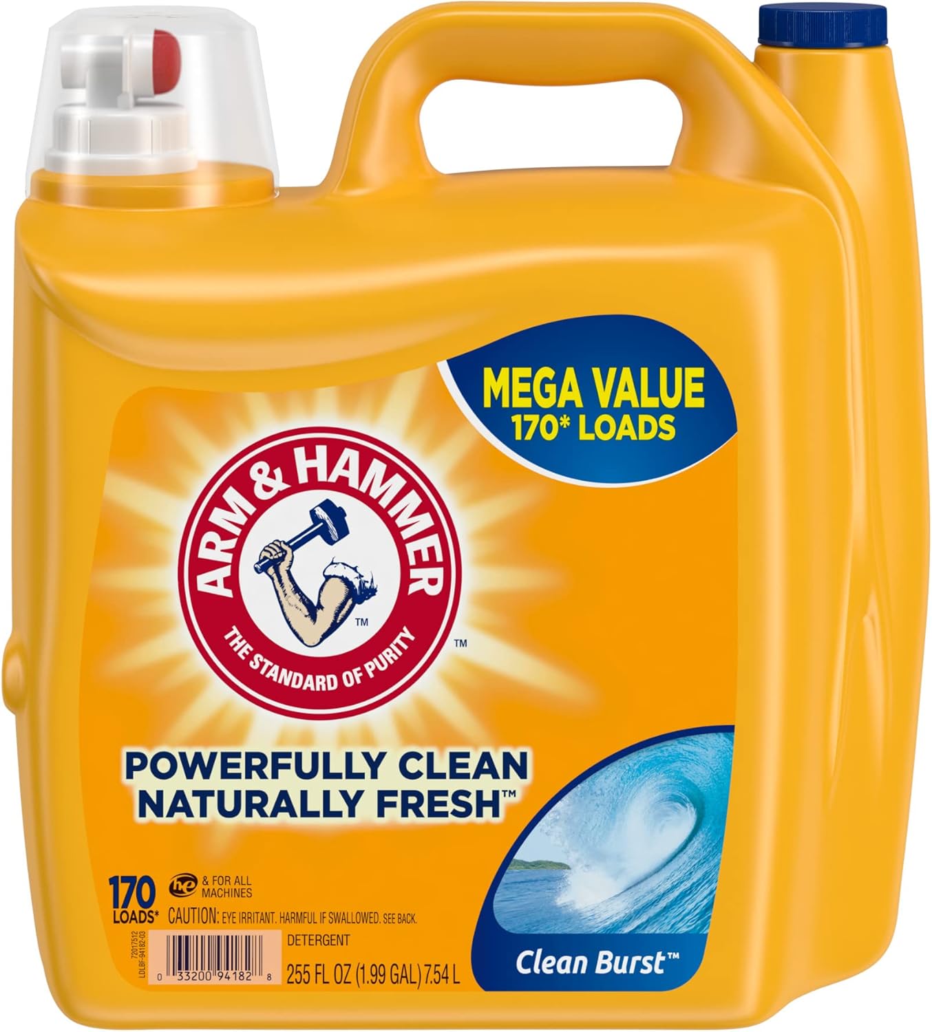 Arm & Hammer Clean Burst Liquid Laundry Detergent, 170 Loads