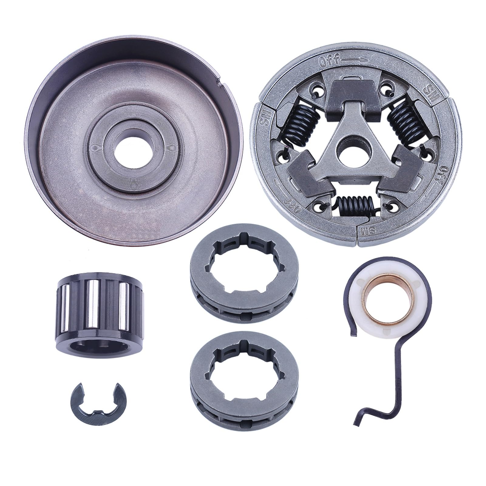 Piñón de tambor de embrague de 7 Uds. for Stihl MS361 MS440 MS461 MS460, piezas de repuesto con piñón de llanta de 3/8 Quot for motosierra 1128 007 1000