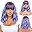 BERON 14 Inches Colorful Wigs with Bangs Short Colorful Bob Wigs for Women Loose Wavy Wig for Women Girls